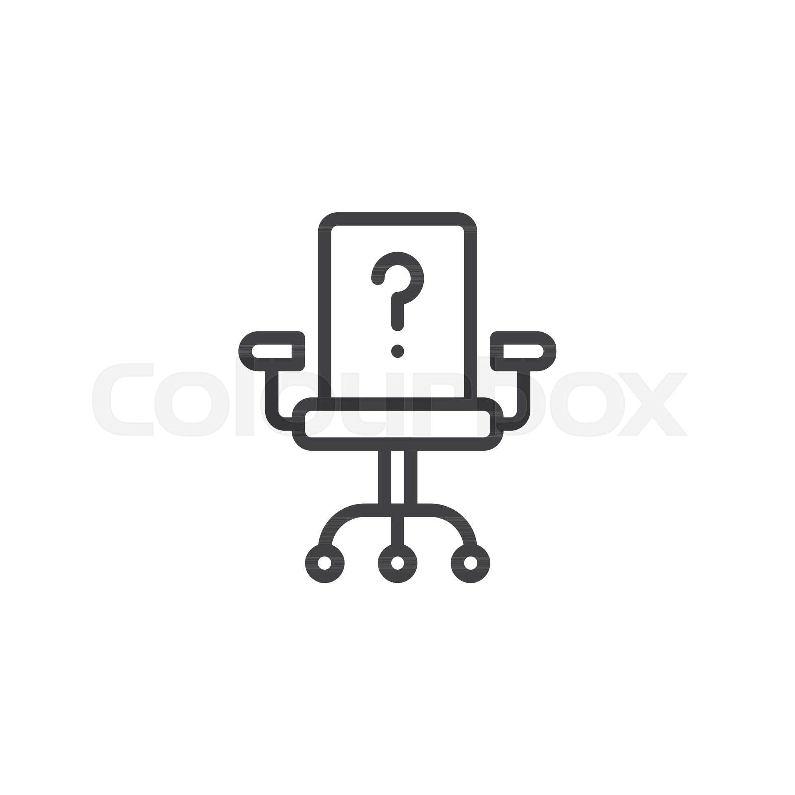 Office chair with question mark outline icon Stock vector Colourbox