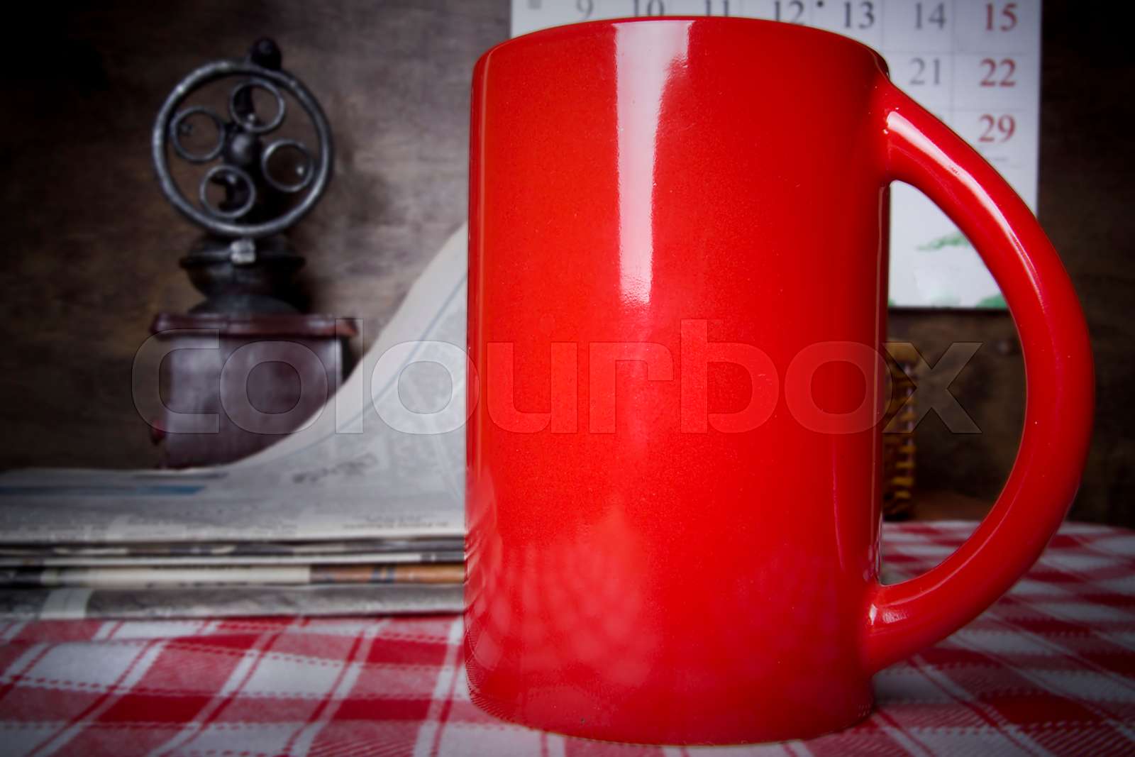 Red tea cup Stock image Colourbox