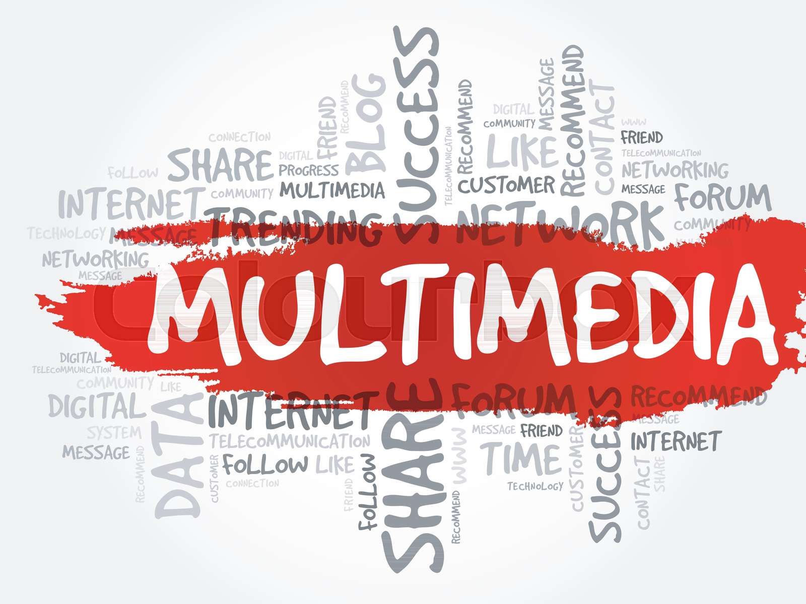 Multimedia word cloud Stock vector Colourbox