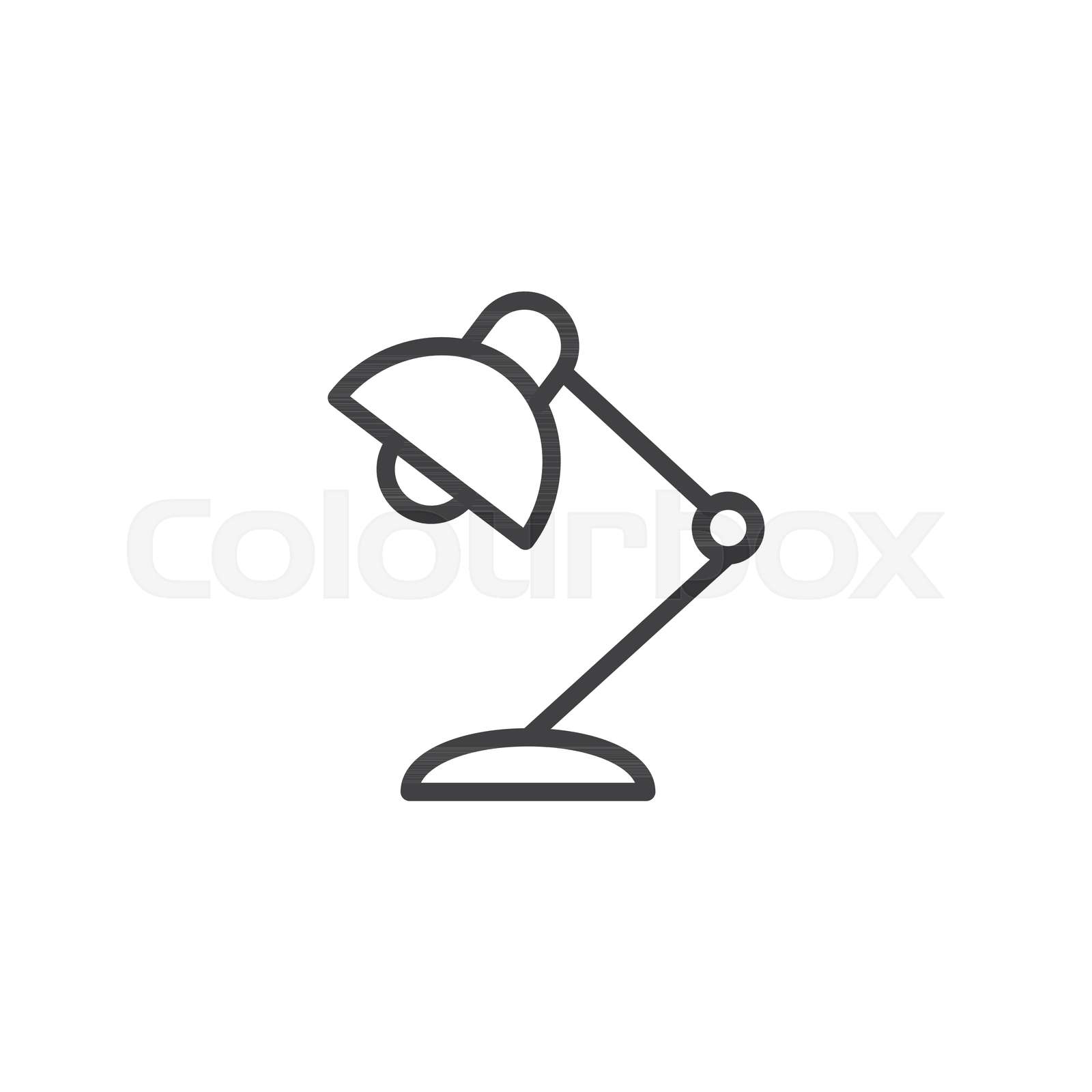 Desk lamp outline icon Stock vector Colourbox