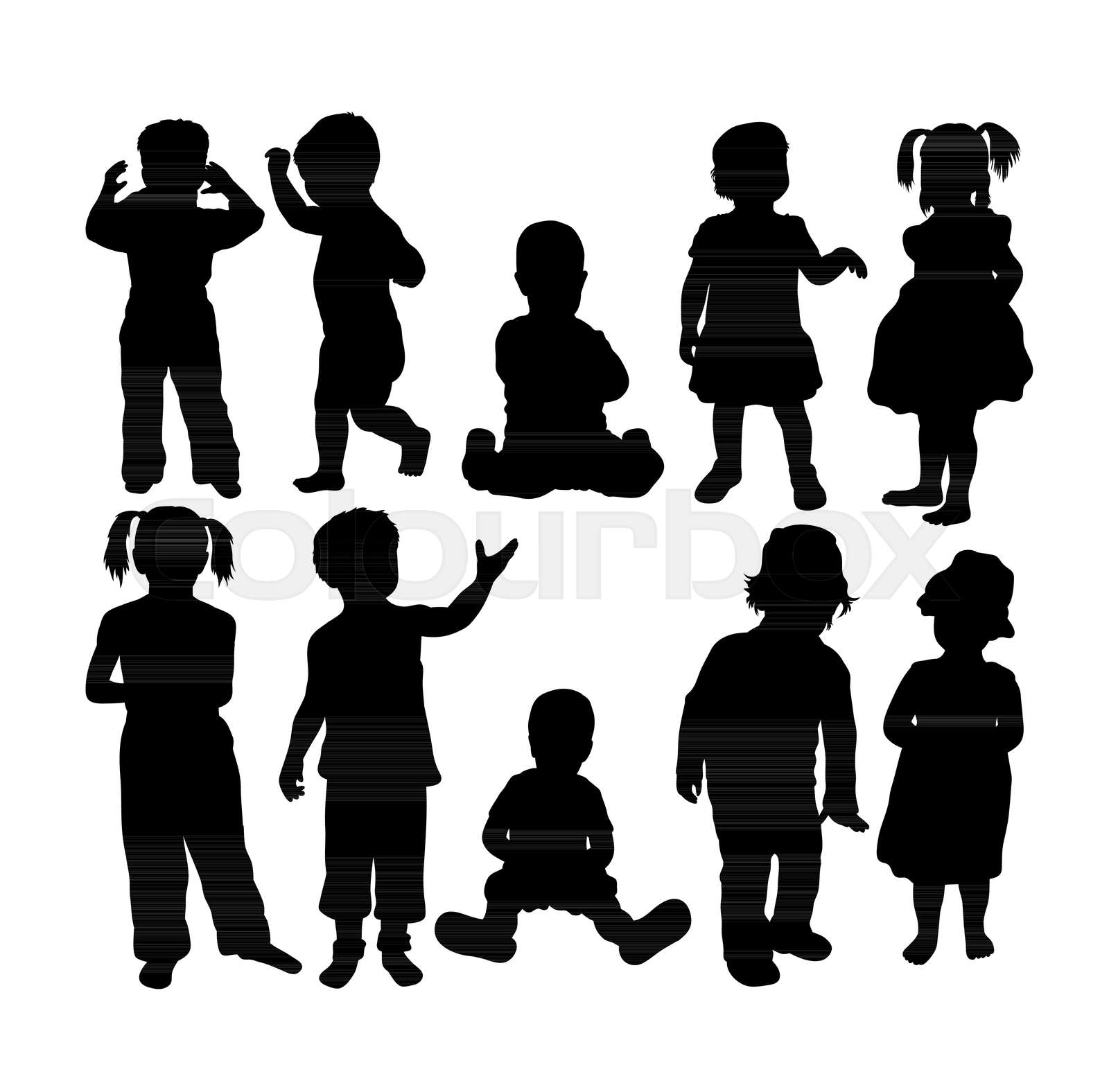 Silhouettes of Children | Stock vector | Colourbox