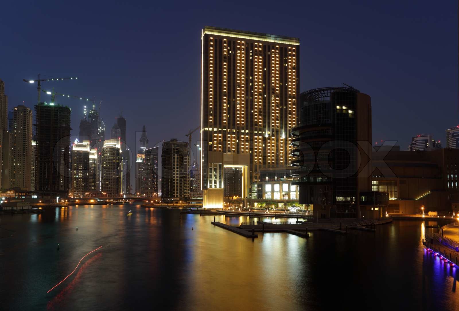 Dubai Marina at night | Stock image | Colourbox