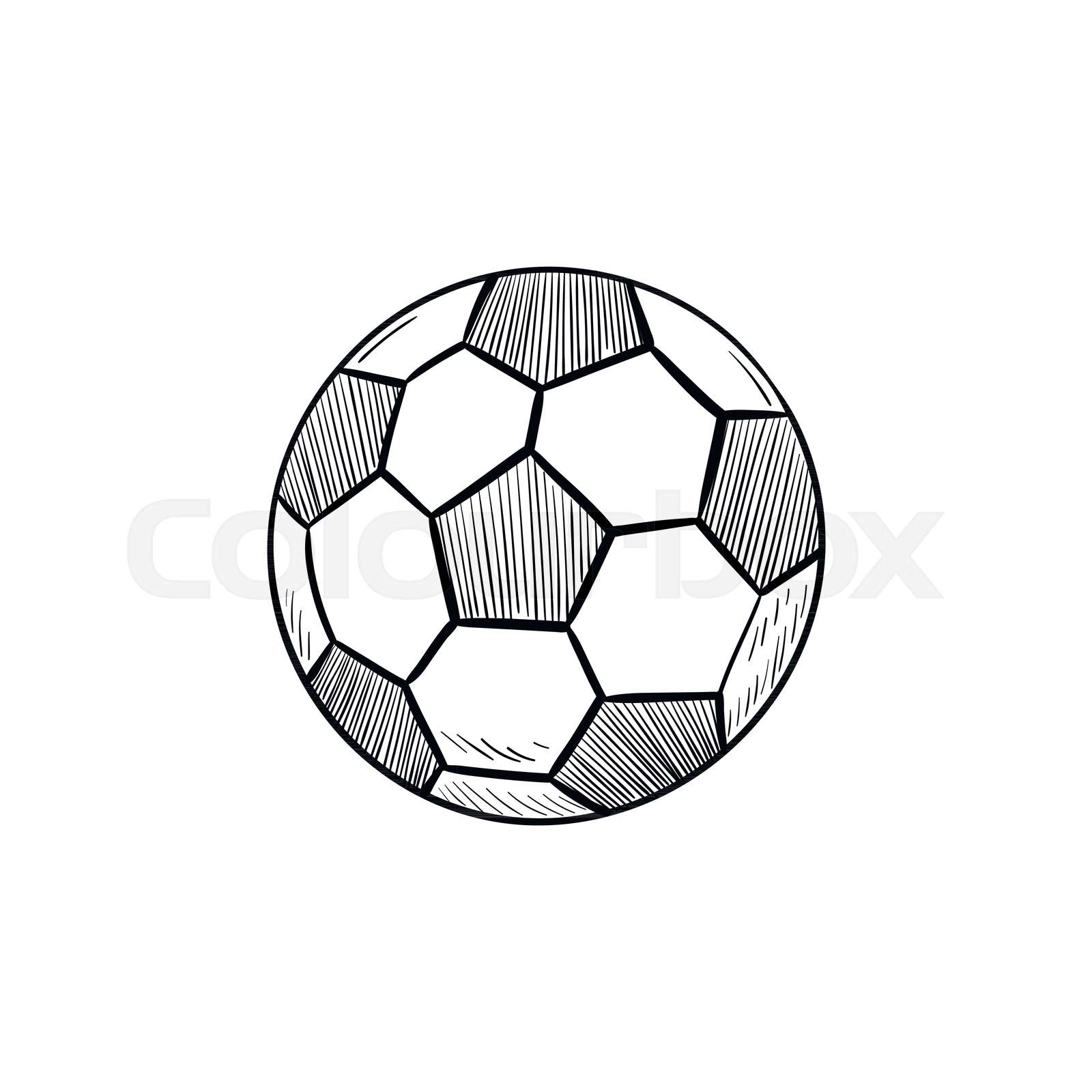 Soccer ball hand drawn outline doodle icon. Stock vector Colourbox