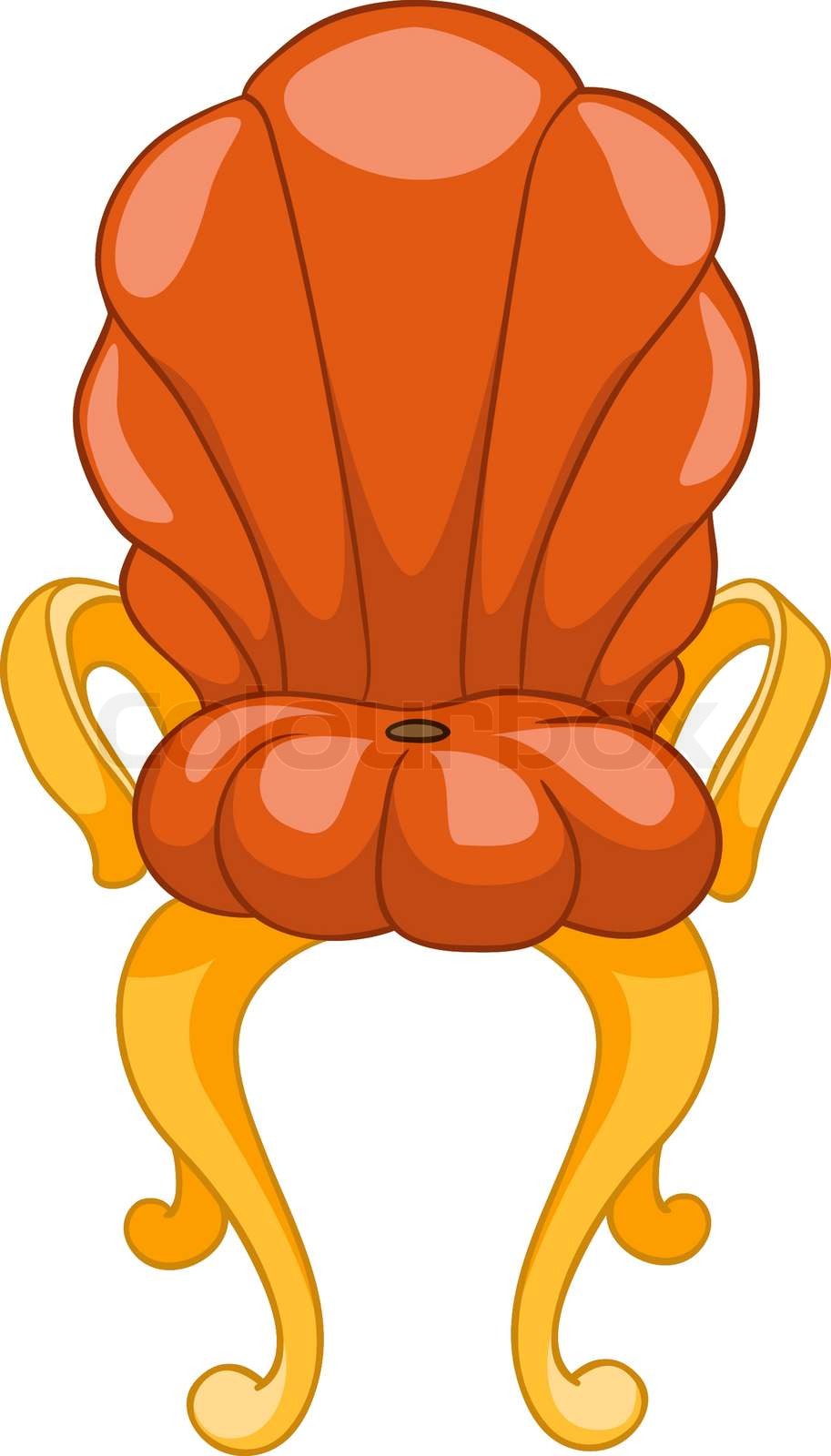 Cartoon Home Furniture Chair Isolated on White Background | Stock