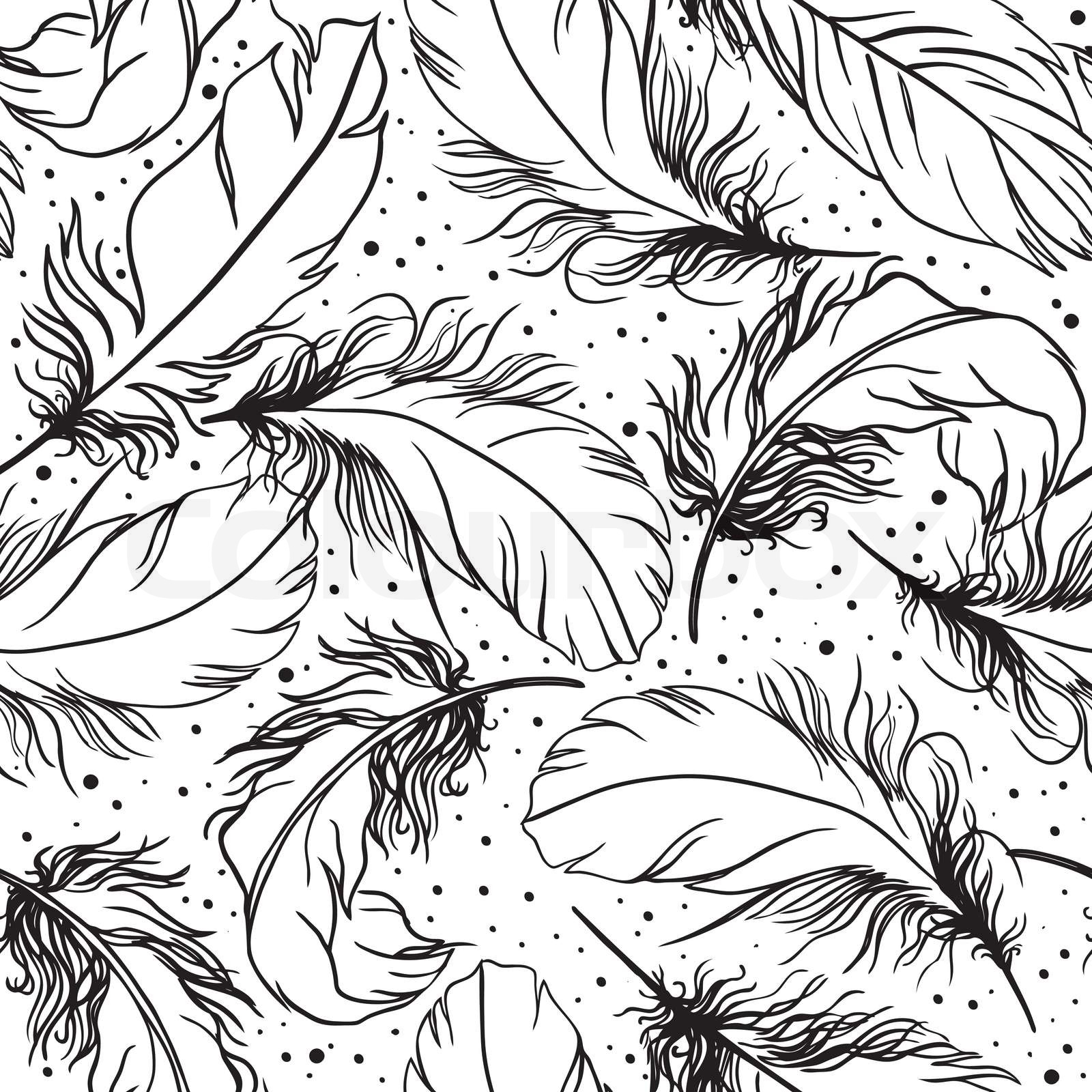 Black And White Feather Pattern