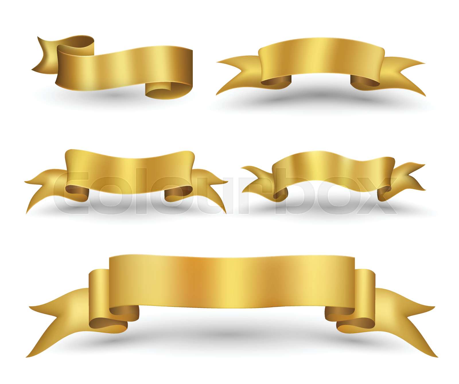 Gold ribbon banner | Stock vector | Colourbox