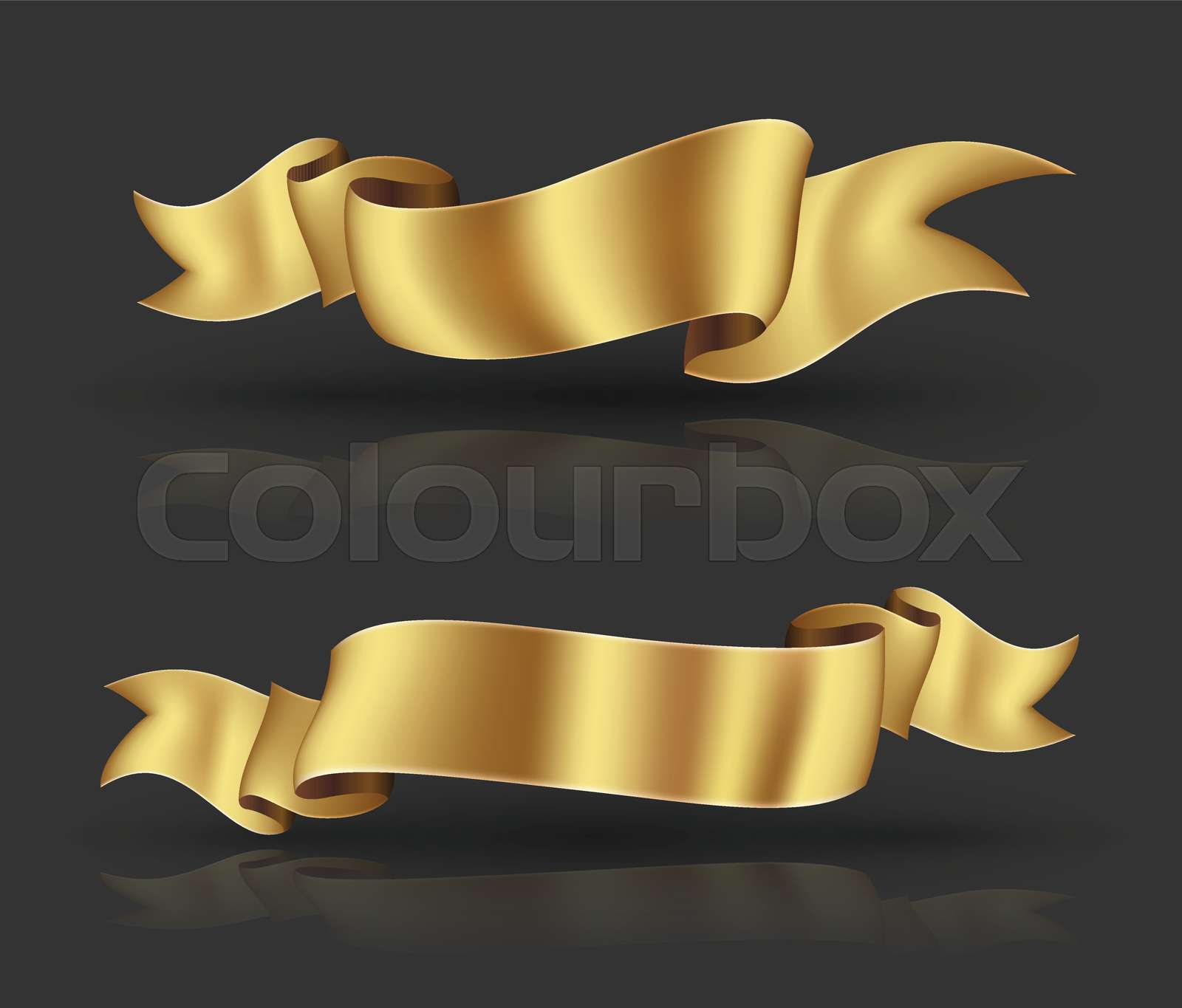 Gold ribbon banner | Stock vector | Colourbox
