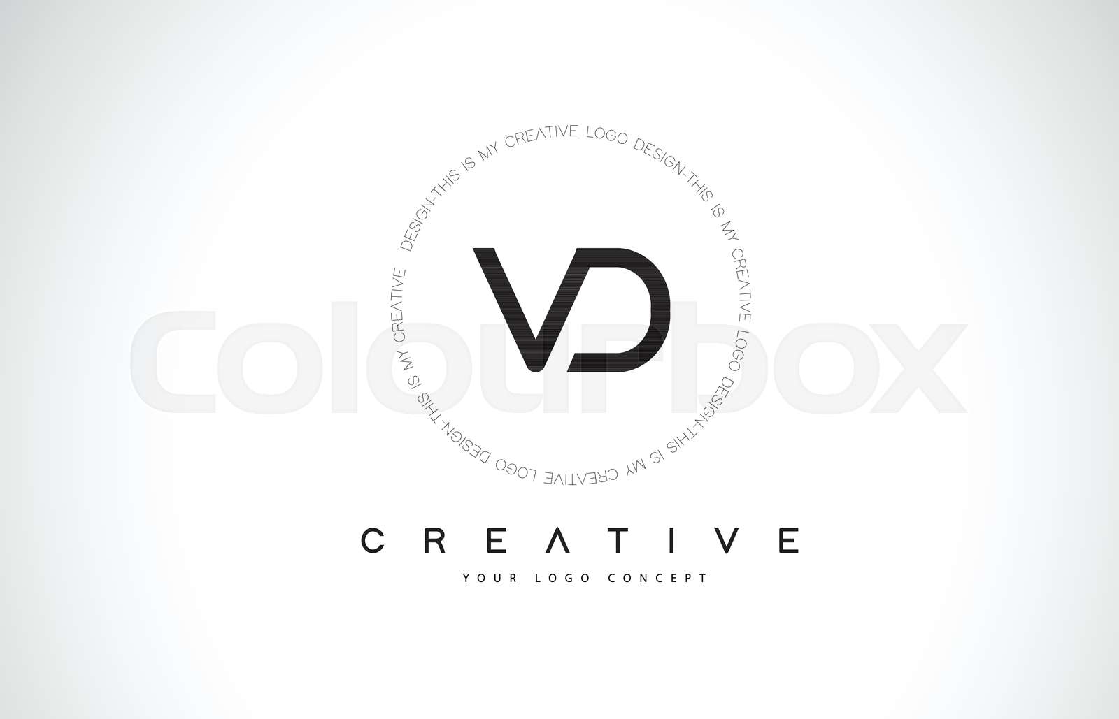 VD V D Logo Design with Black and White Creative Text Letter Vector ...