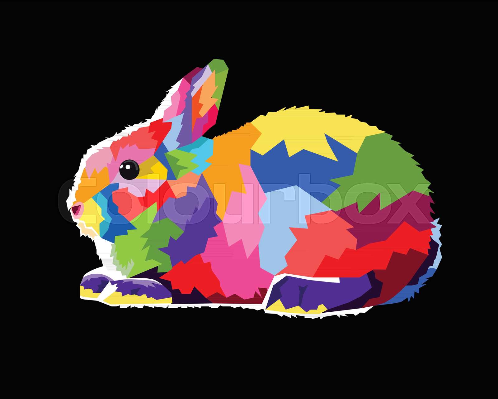 Colorful Animal Pop Art Cartoon Poster Graphic | Stock vector | Colourbox