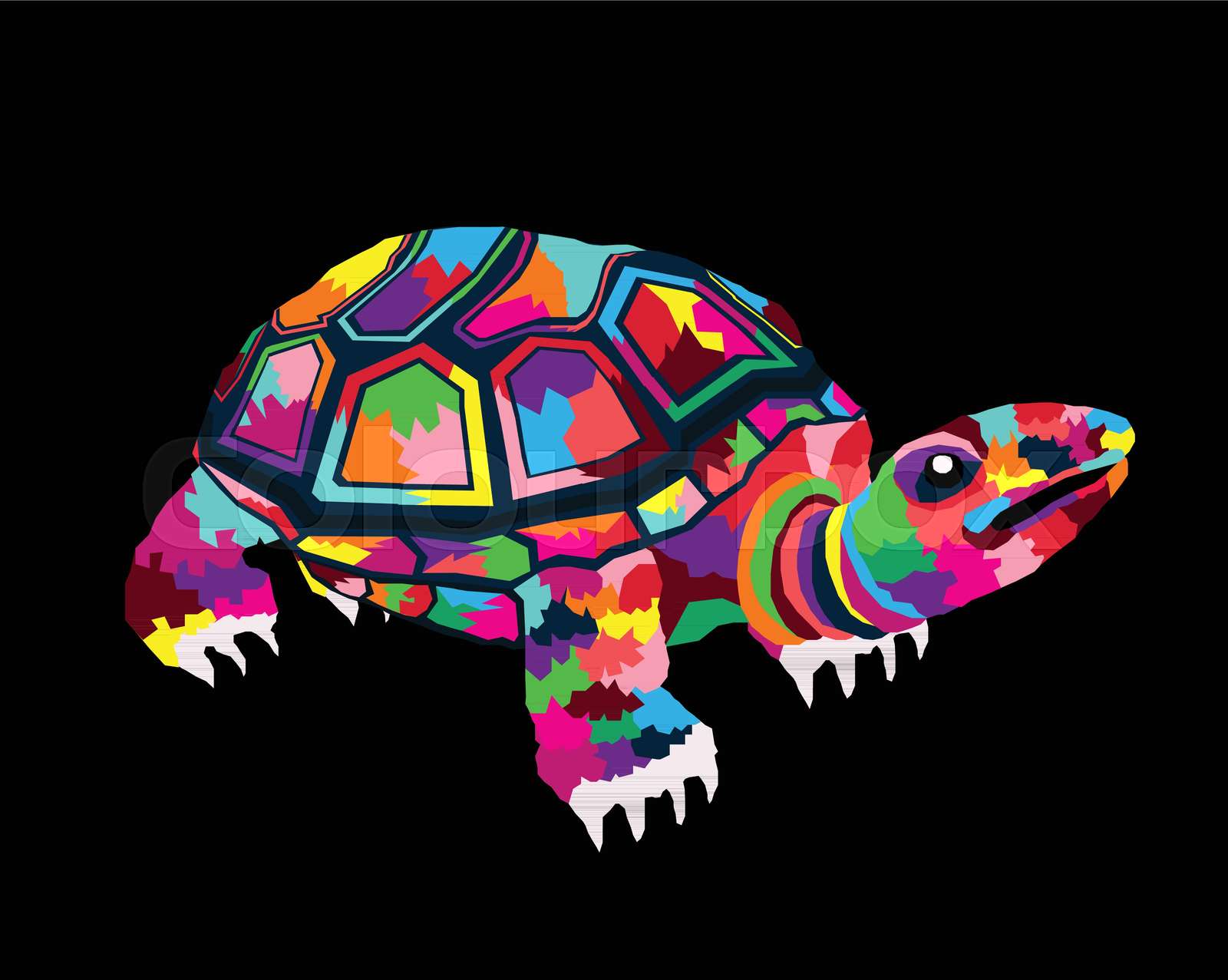 Colorful Animal Pop Art Cartoon Poster Graphic | Stock vector | Colourbox