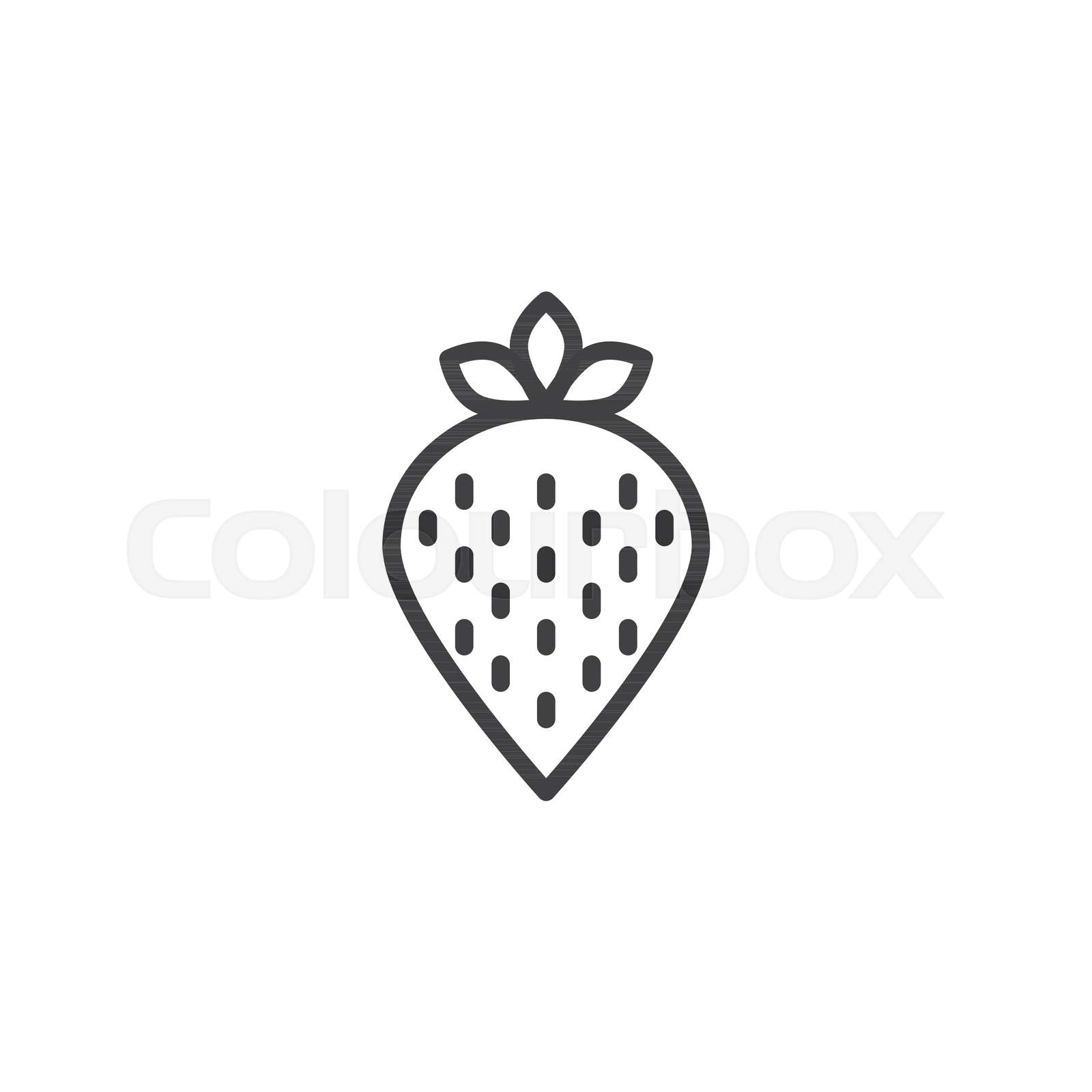 Strawberry outline icon Stock vector Colourbox
