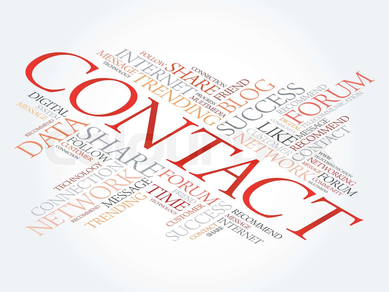 Contact word cloud collage | Stock vector | Colourbox