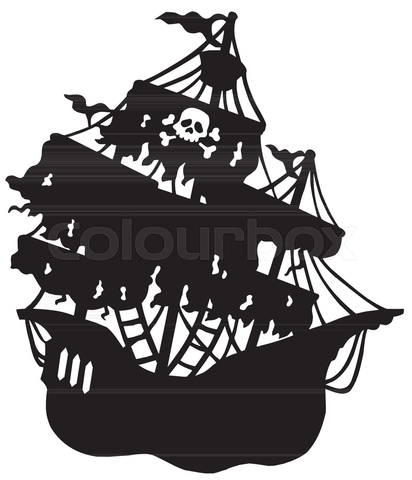 mysterious-pirate-ship-silhouette-stock-vector-colourbox
