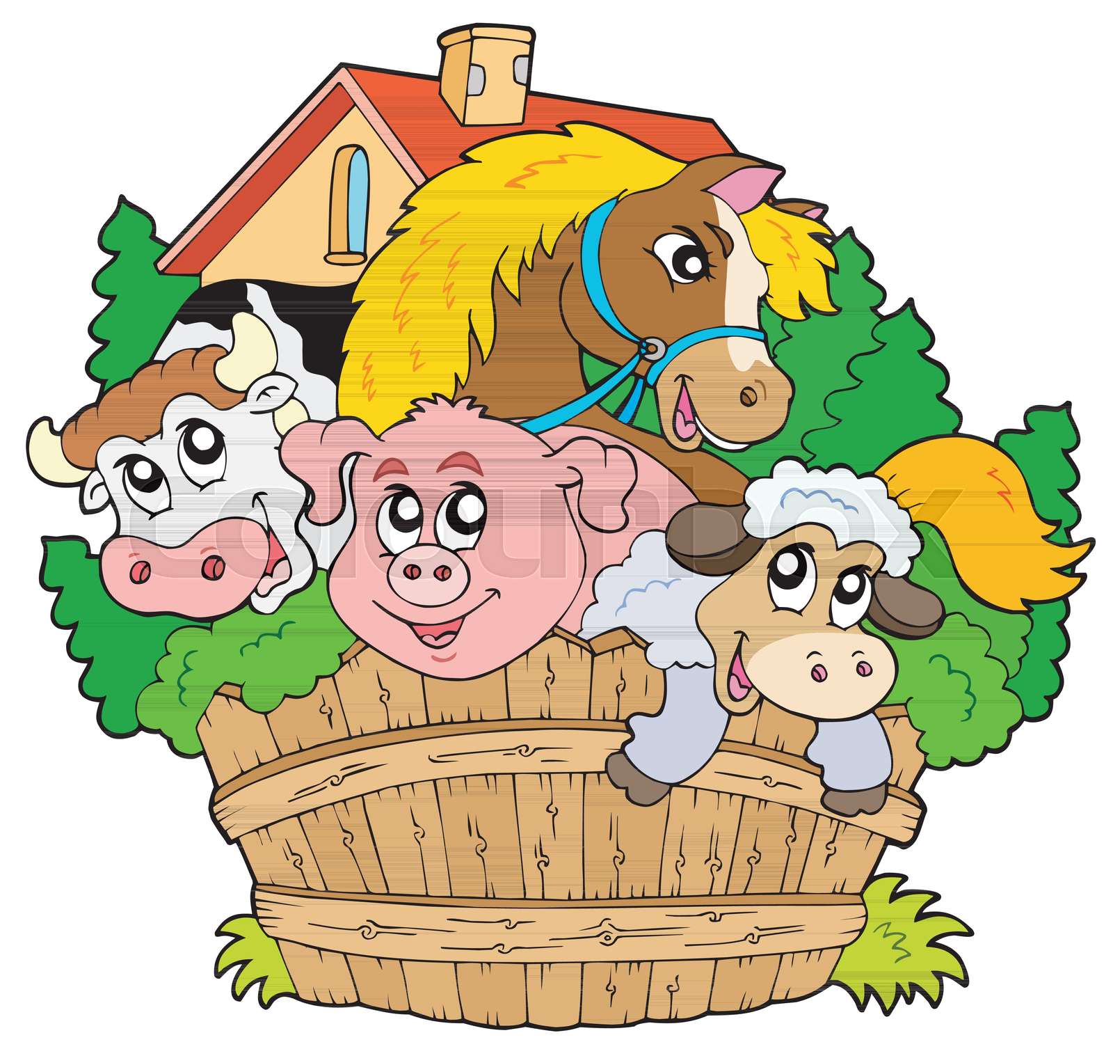 Group of farm animals | Stock vector | Colourbox