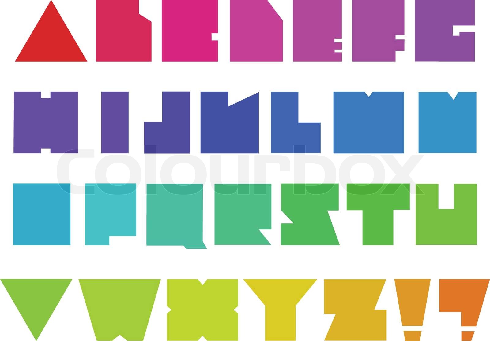 Colorful square alphabet | Stock vector | Colourbox