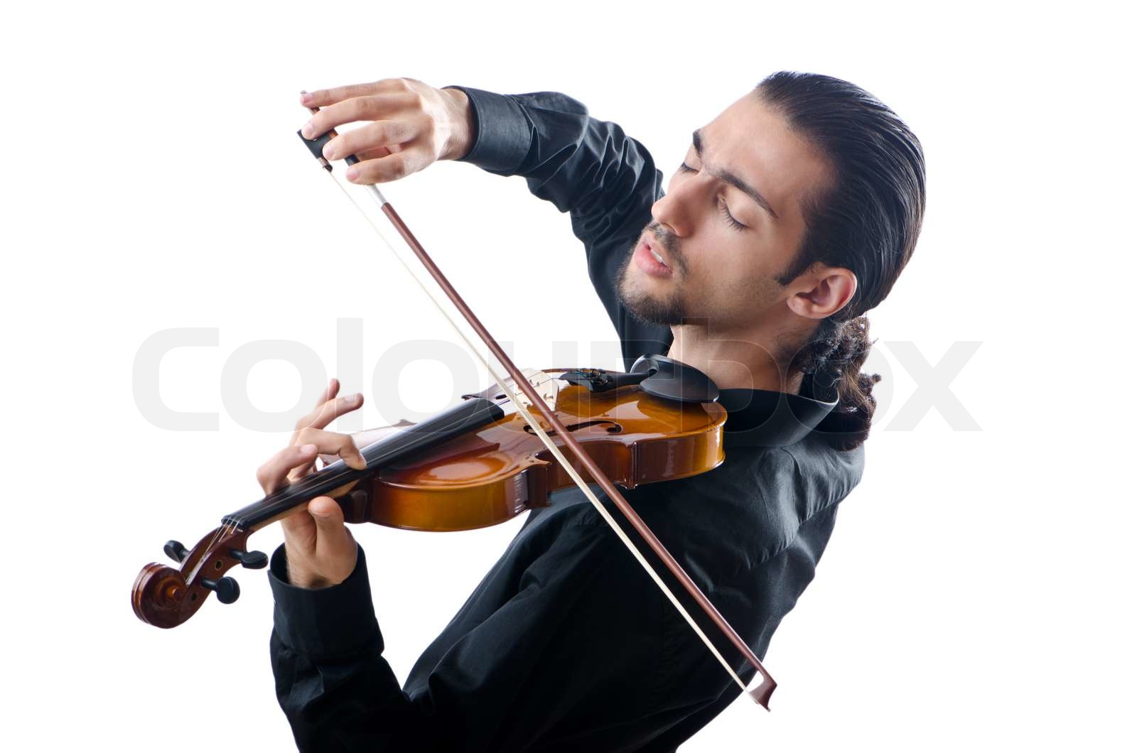 Violin Player isoliert auf weiß | Stock Bild | Colourbox