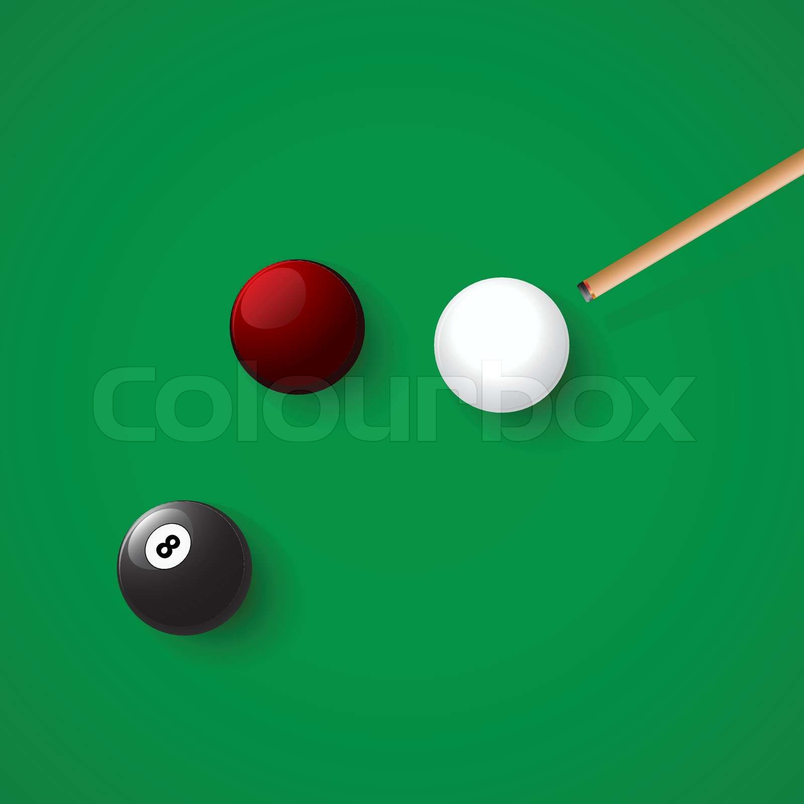 hit the cue on a white ball billiard Stock vector Colourbox