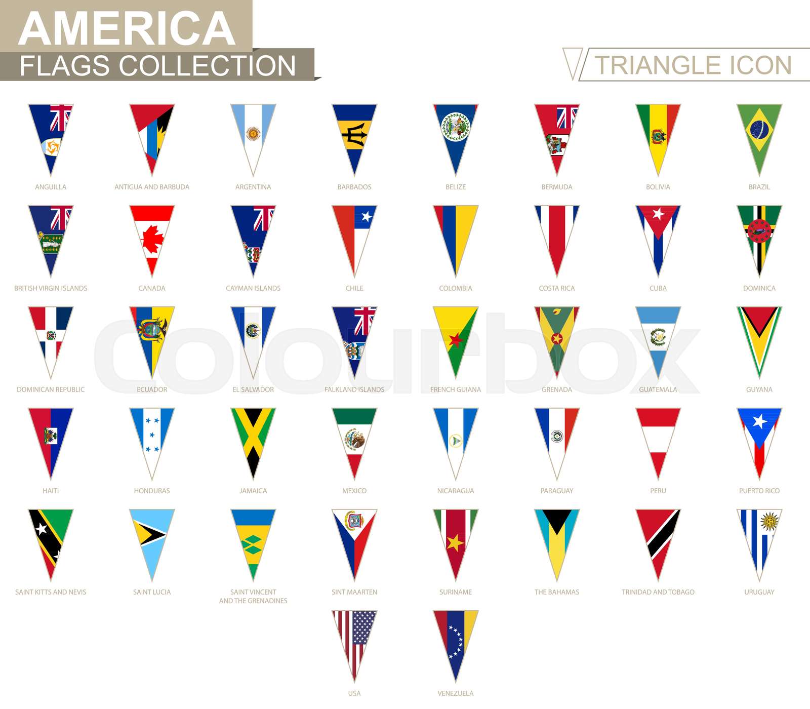 Flags Of America All American Flags Triangle Icon Stock Vector Flags Of America All American Flags Triangle Icon Stock Vector