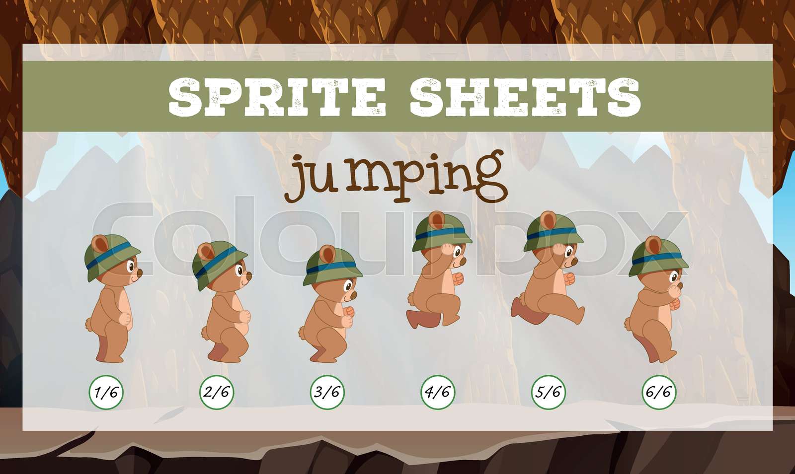 Sprite sheets jumping template | Stock vector | Colourbox