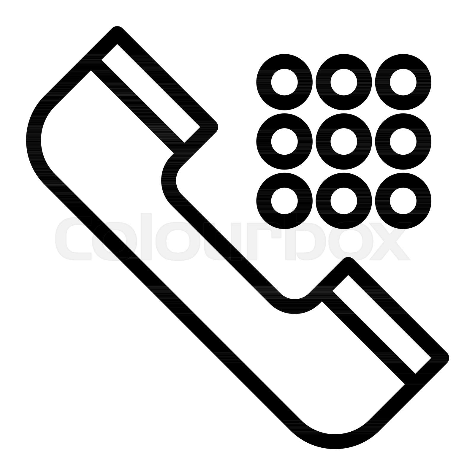 Call number line icon. Phone vector illustration isolated on white. Button outline style design