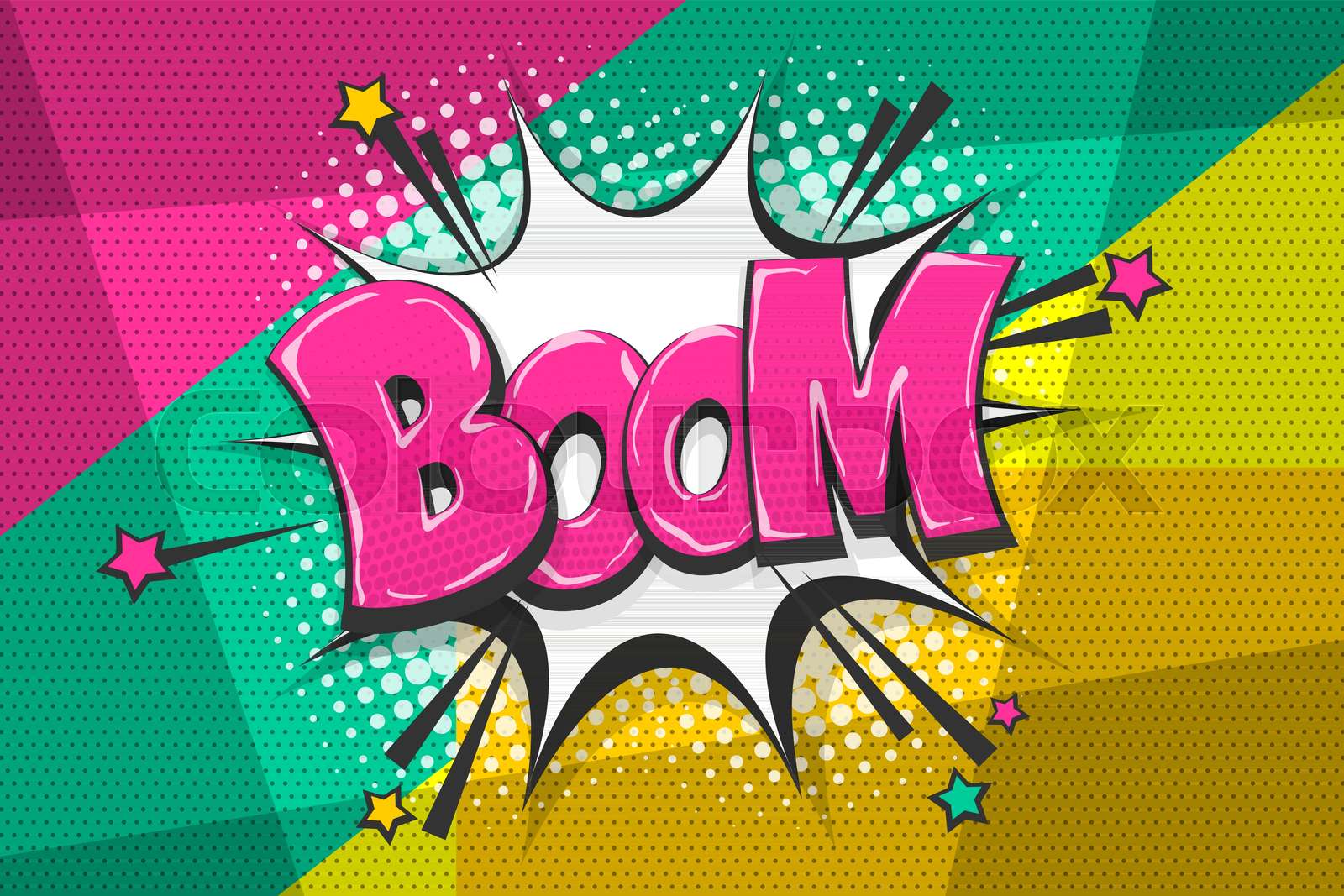 Boom pop art comic book text speech bubble | Stock vector | Colourbox