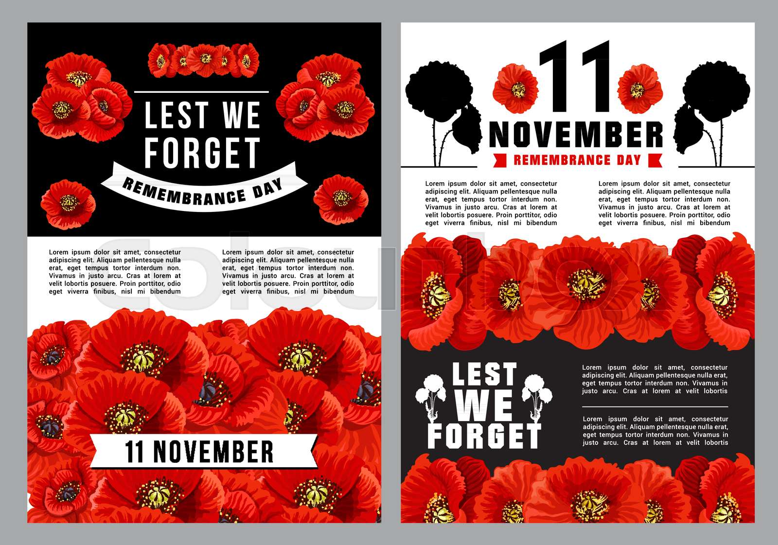 Poppy Day Lest We Forget Poster Of Remembrance Day Stock Vector Poppy Day Lest We Forget Poster Of Remembrance Day Stock Vector