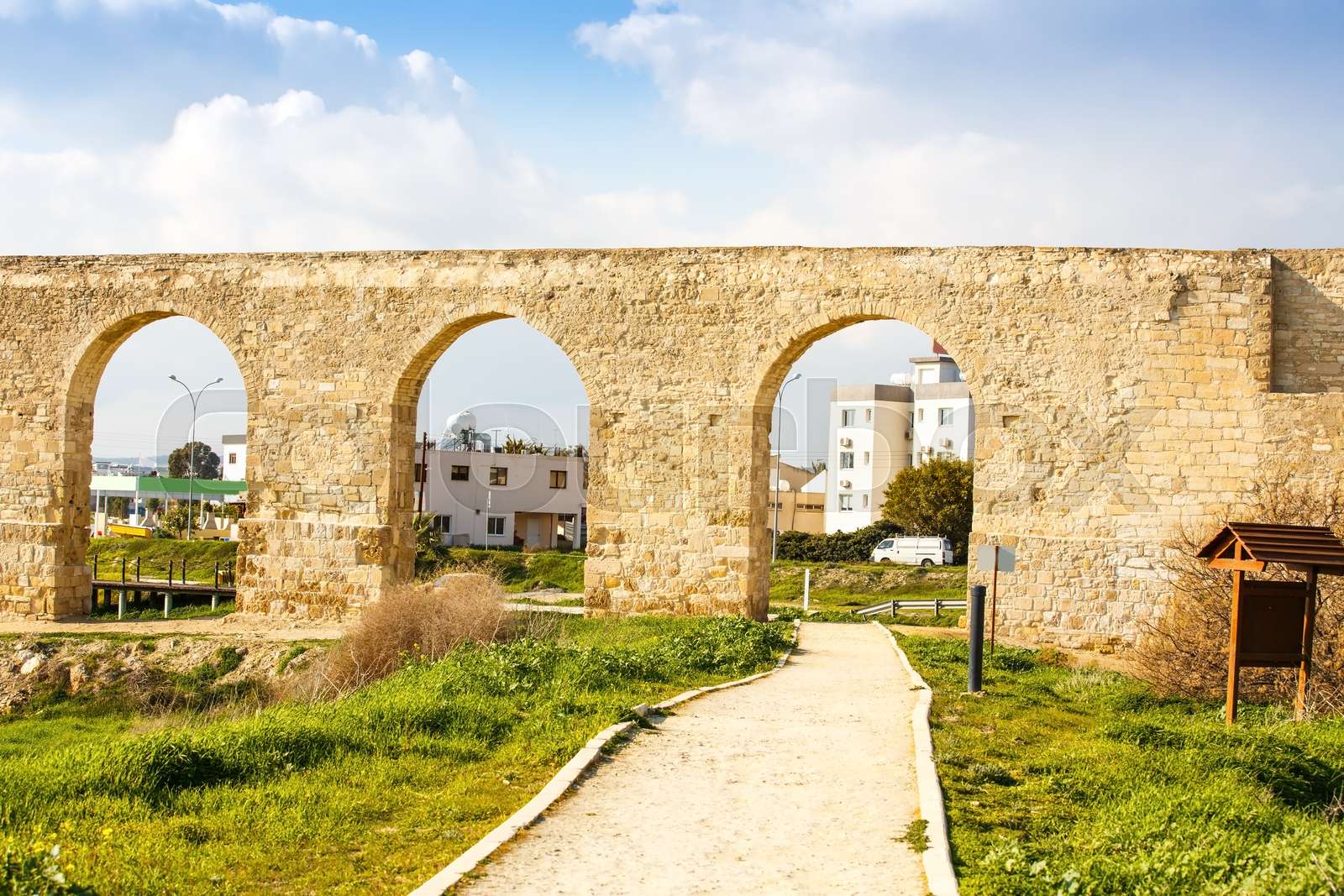 Kamares aqueduct in Cyprus | Stock image | Colourbox