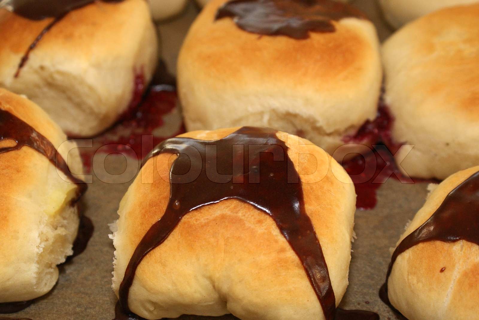 Homemade chocolate buns | Stock image | Colourbox