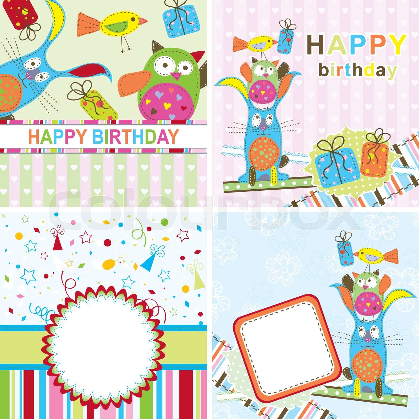Template Geburtstag Grusskarte , Vektor-Illustration | Stock-Vektor ...