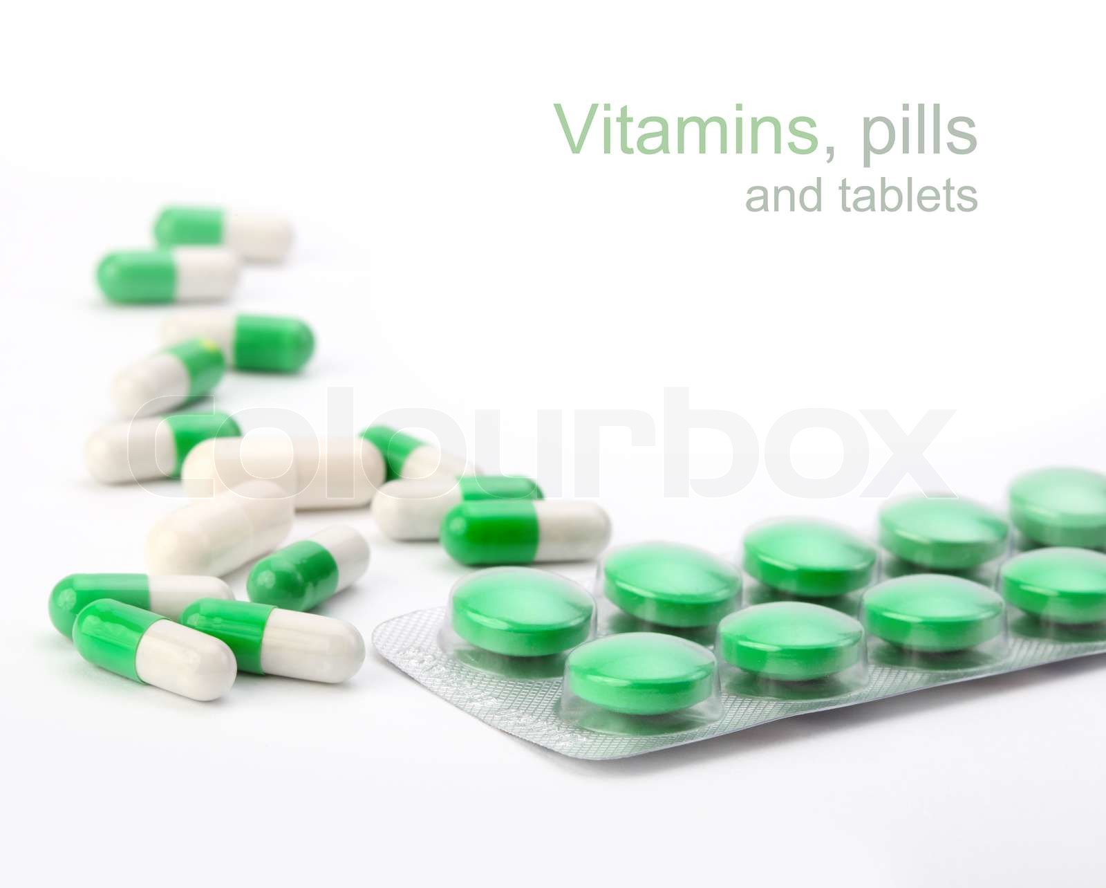 Vitamine, Pillen und Tabletten | Stock Bild | Colourbox