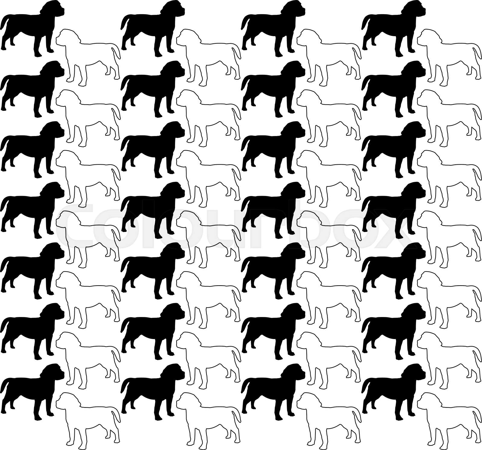 Dog silhouette pattern | Stock vector | Colourbox