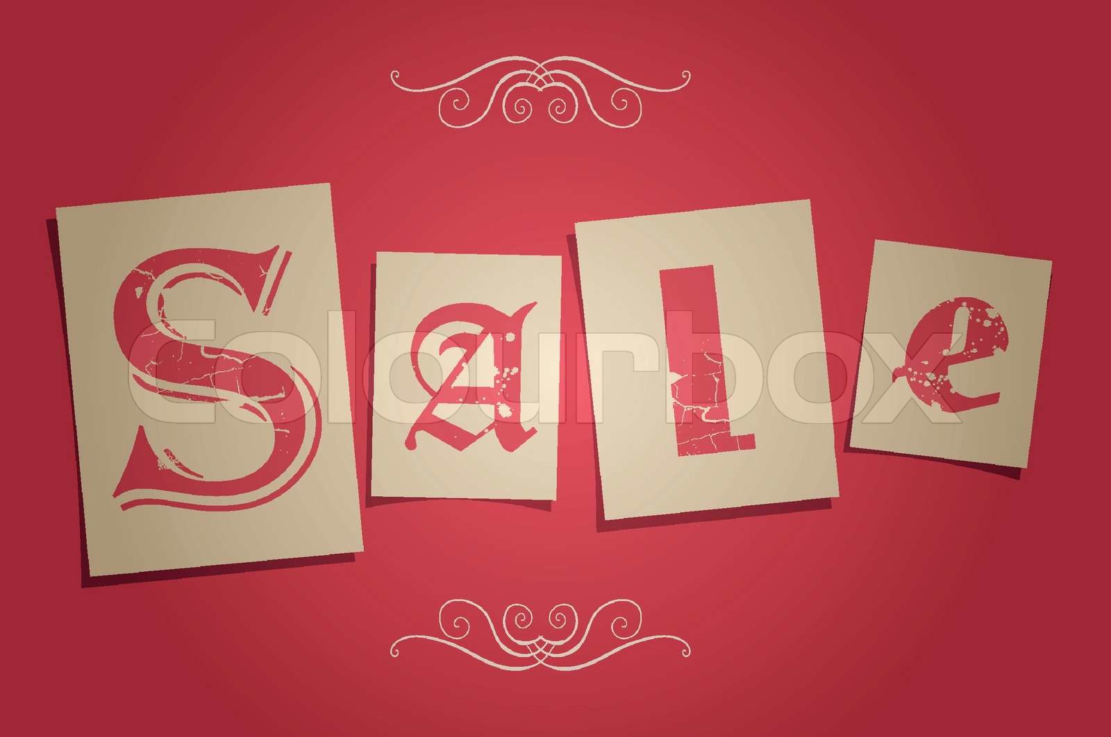 Sale Vintage Poster Vector StockVektor Colourbox