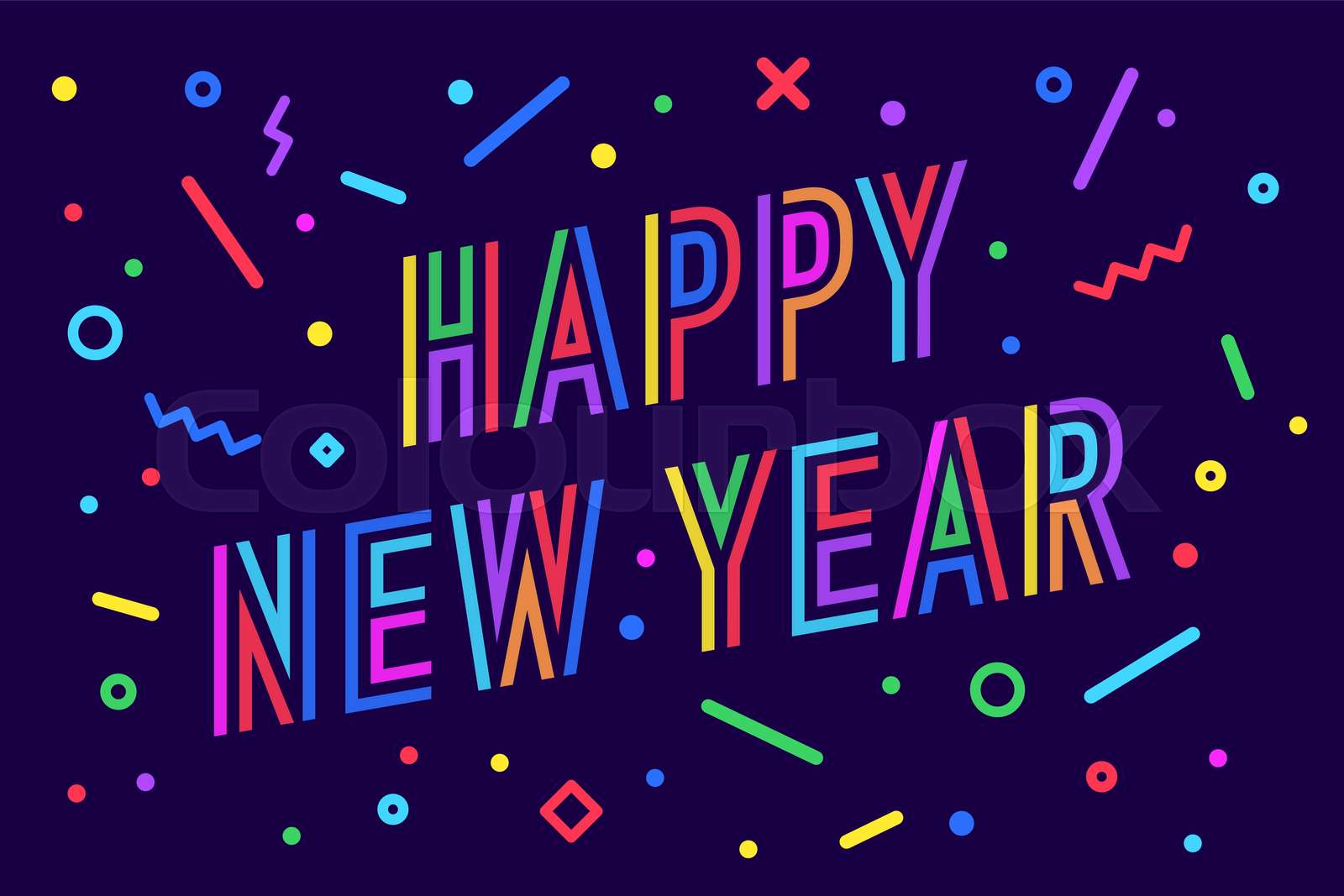 Happy New Year. Greeting card Happy New Year | Stock vector | Colourbox