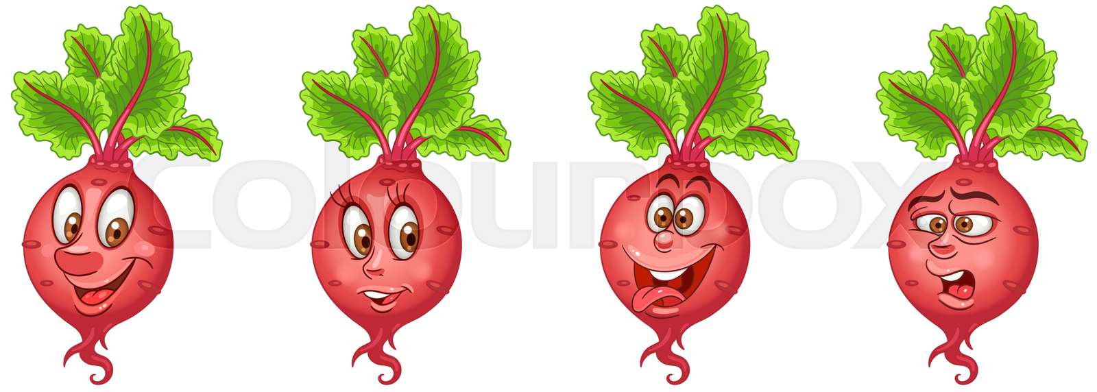 Beet. Beetroot. Food Emoji Emoticon collection Stock vector Colourbox