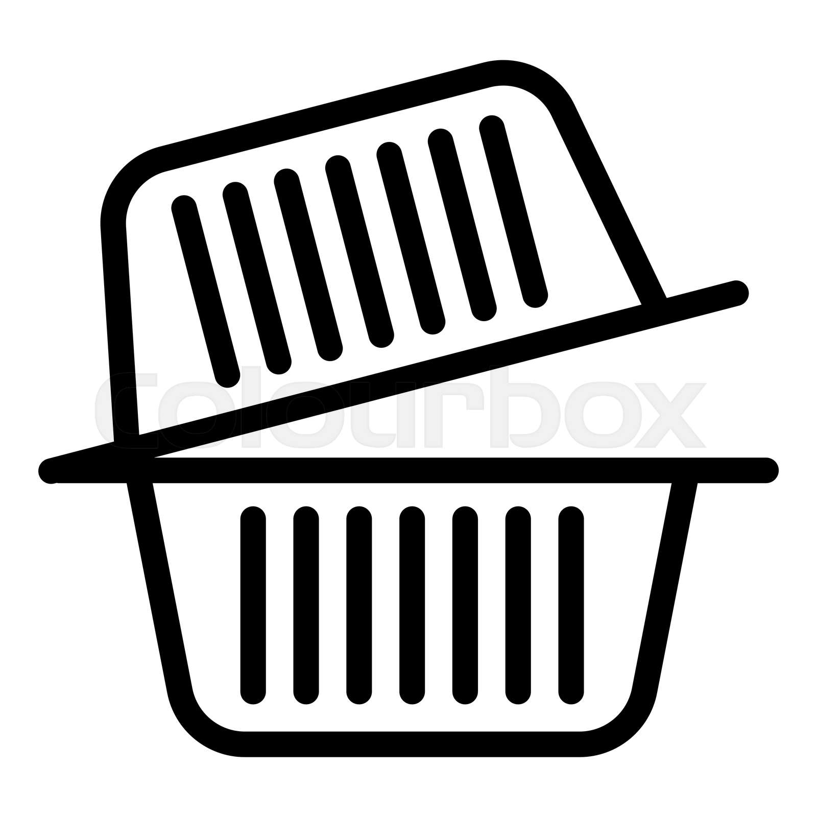 Plastic food container line icon. Meal box vector illustration isolated