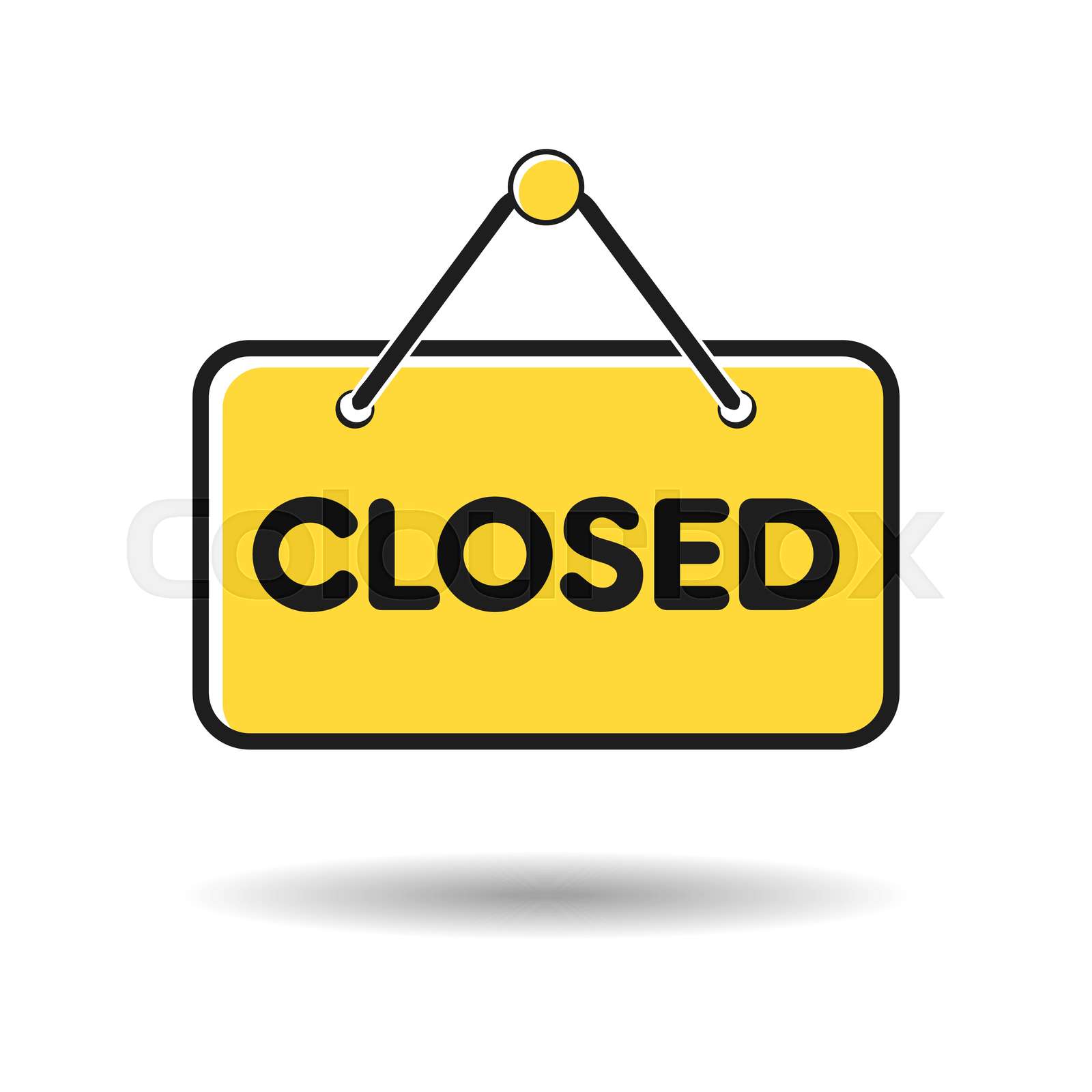 Hanging Door Sign Board with text "CLOSED". | Stock vector | Colourbox