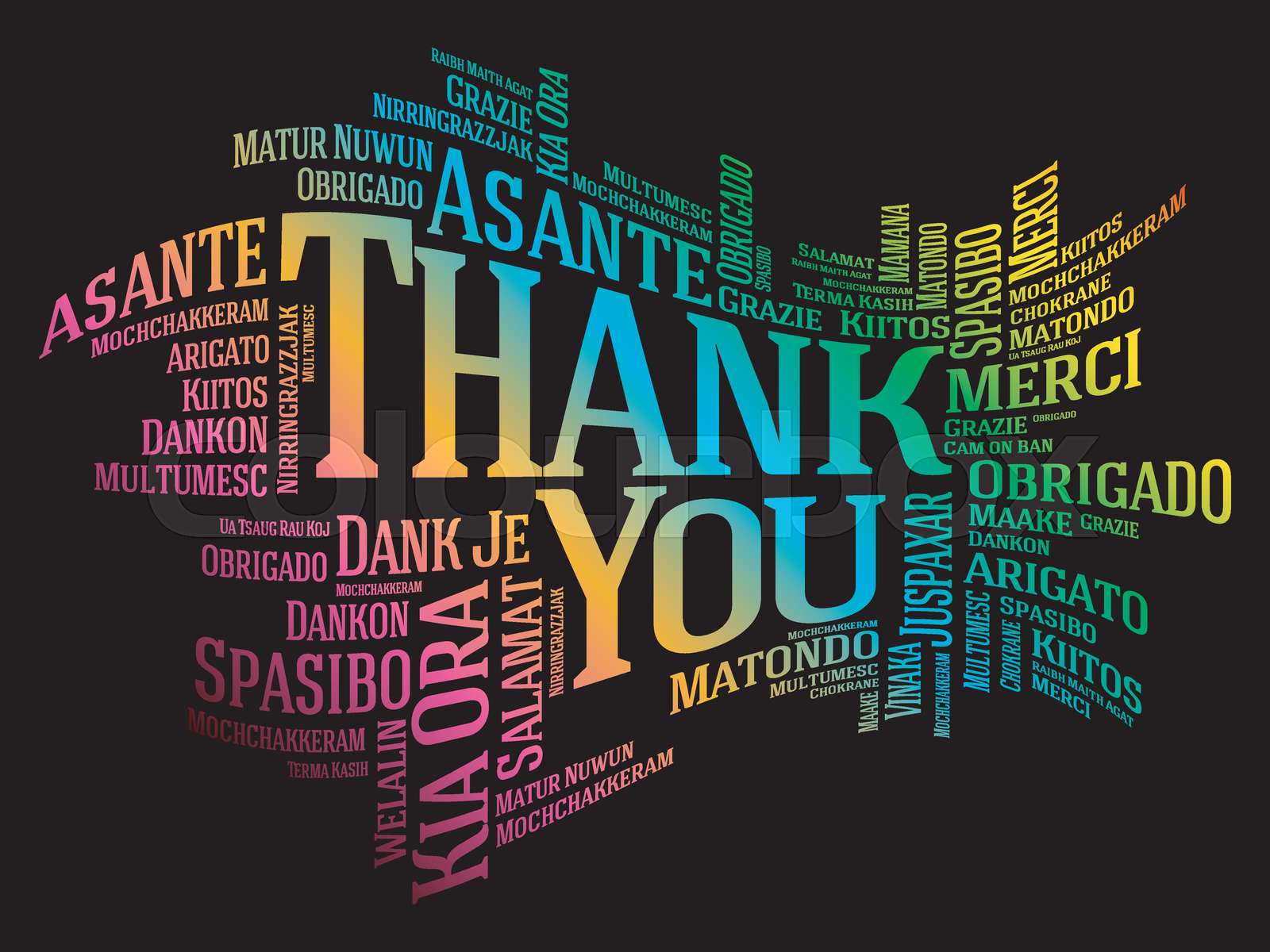 Thank You Word Cloud background | Stock vector | Colourbox