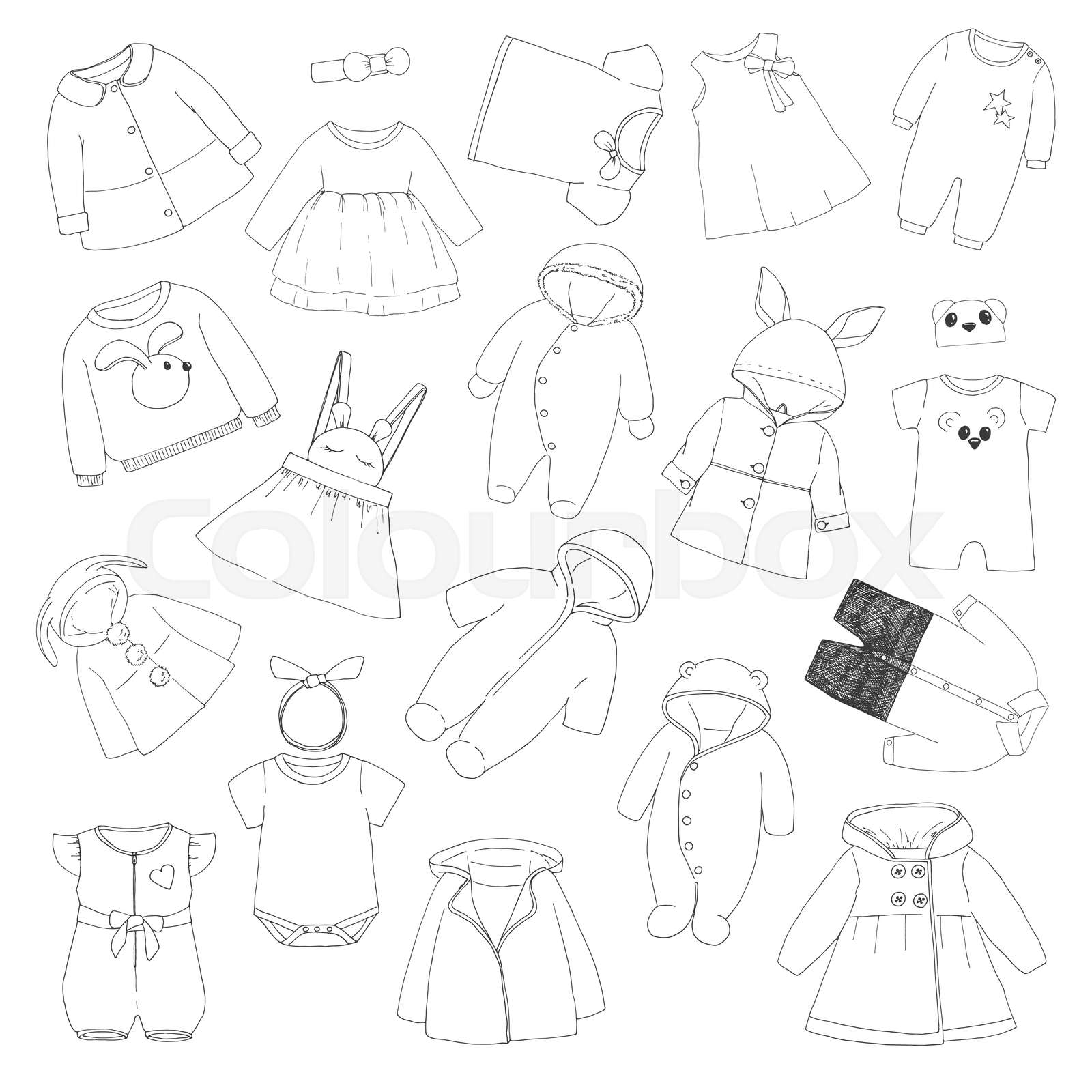 Set Of Different Children s Clothing Can Be Used As Clothes For Paper