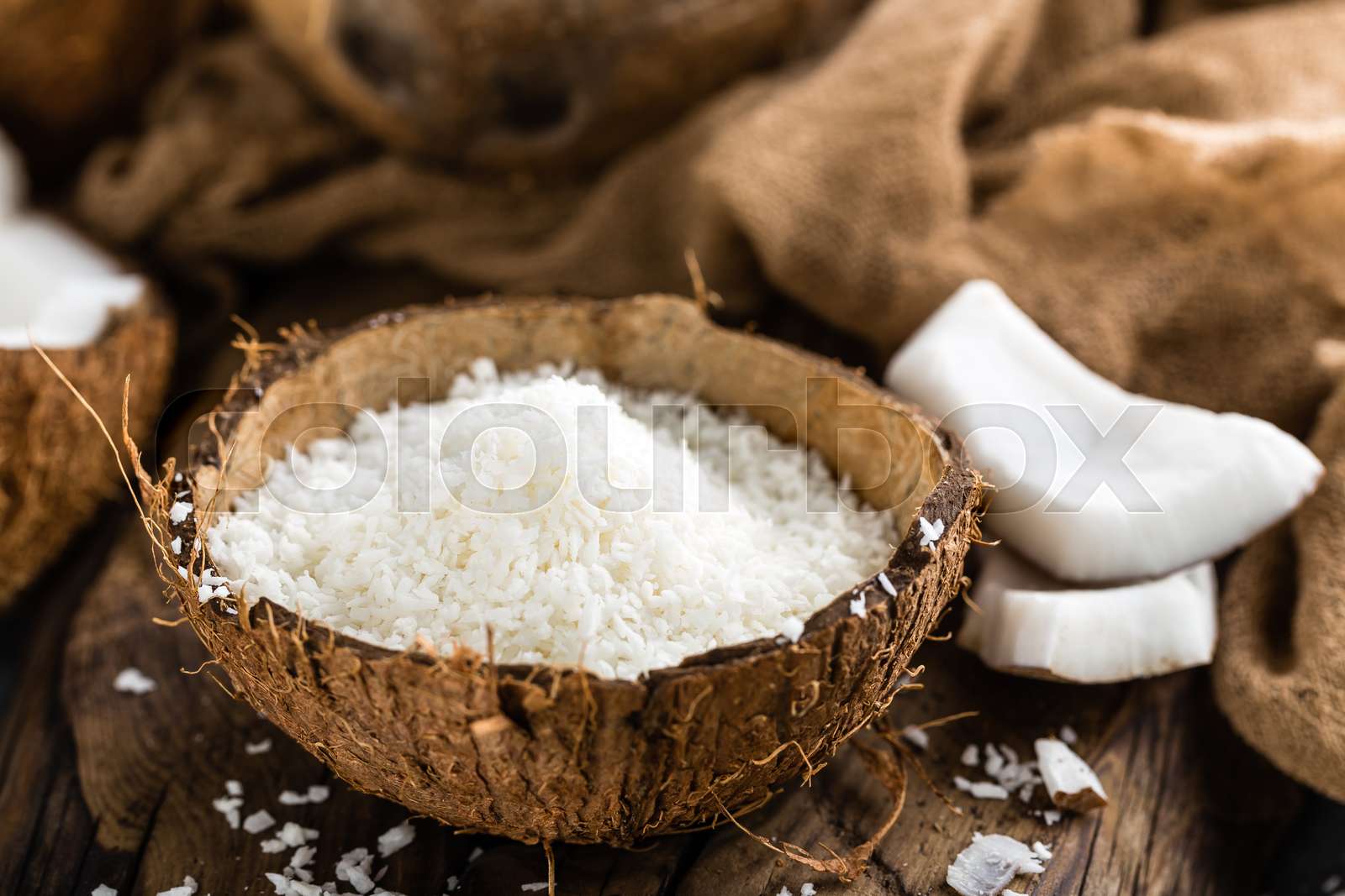 Coconut flakes Stock image Colourbox