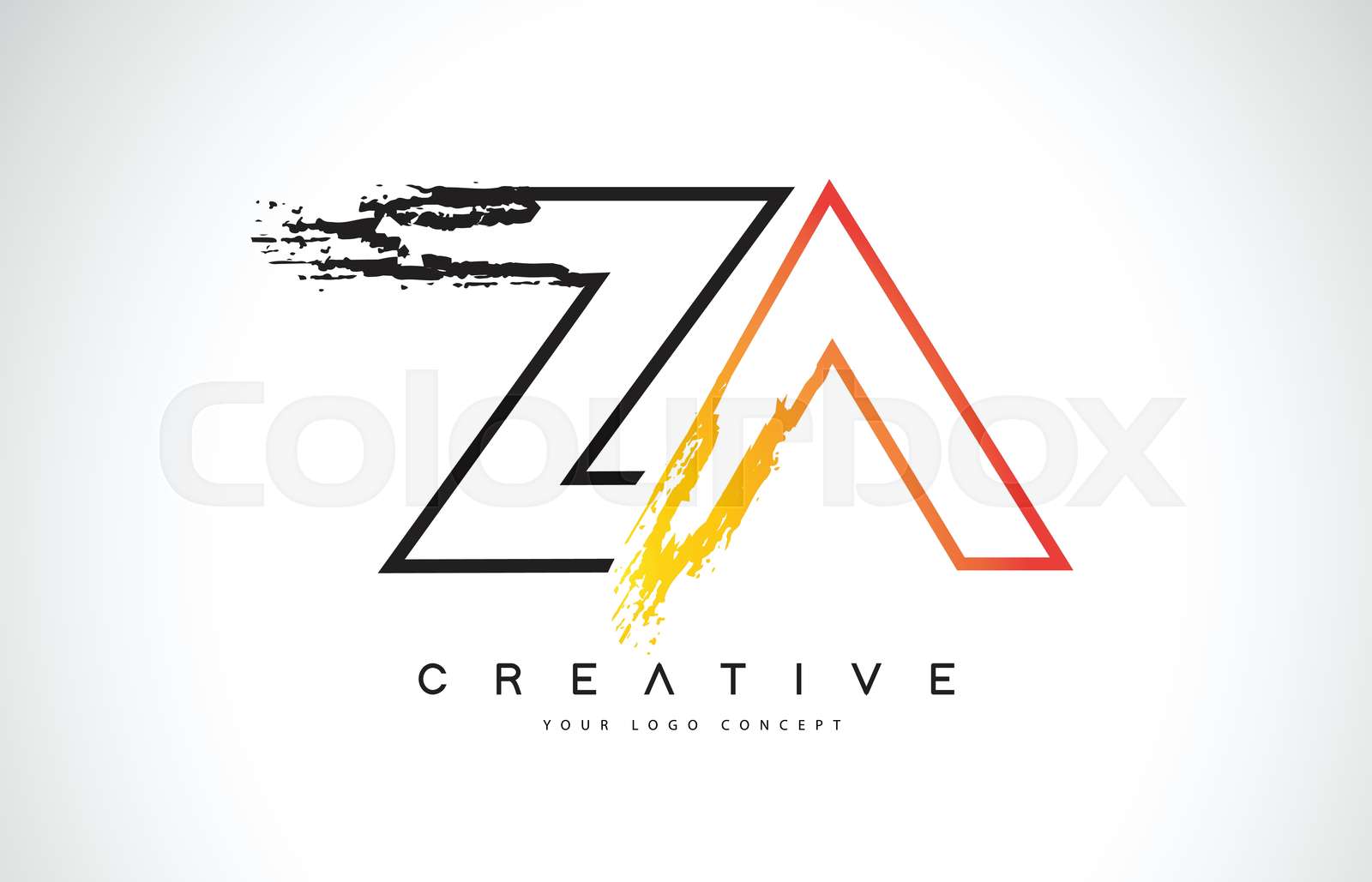 ZA Creative Modern Logo Design with Orange and Black Colors. Monogram ...