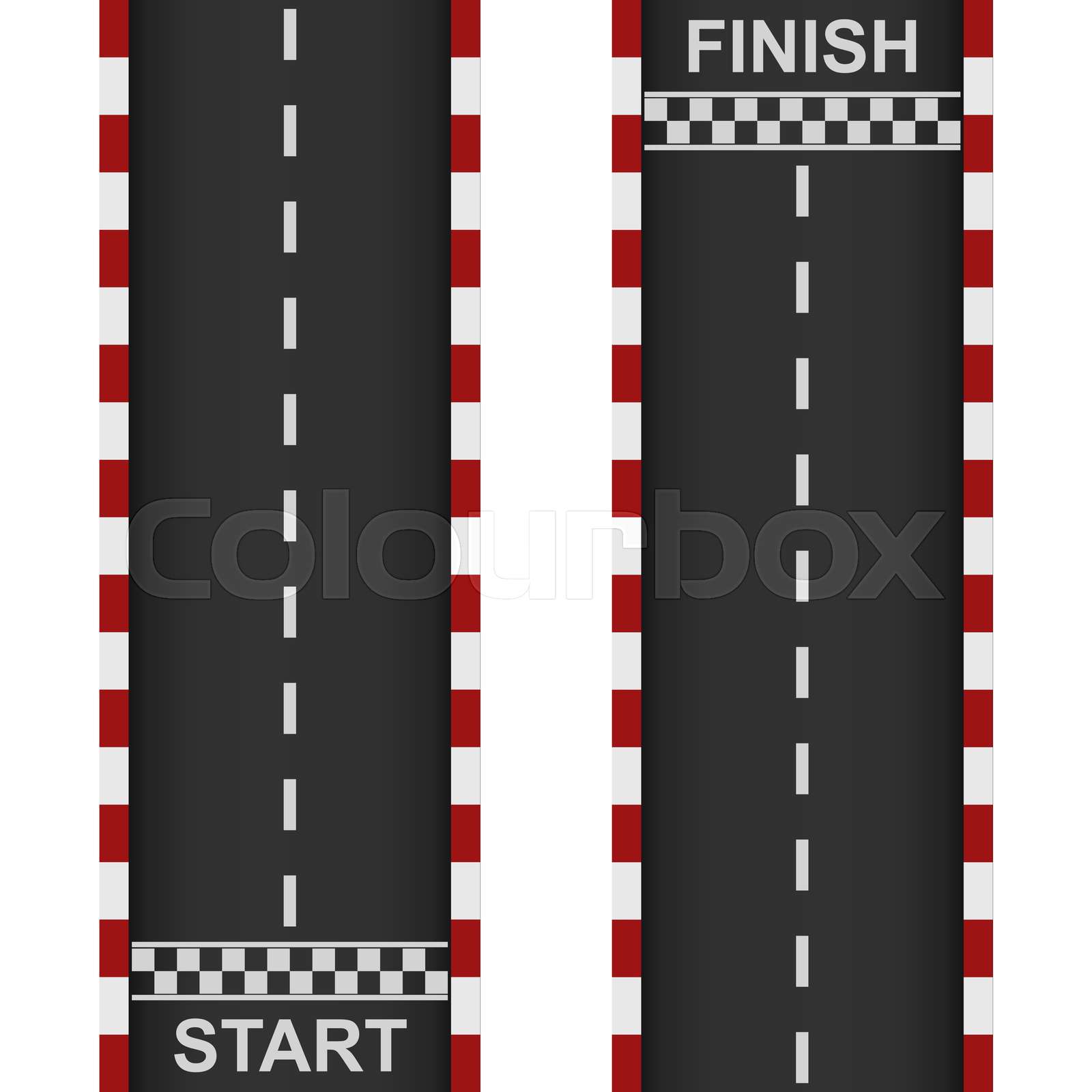 Racing road start and finish | Stock vector | Colourbox