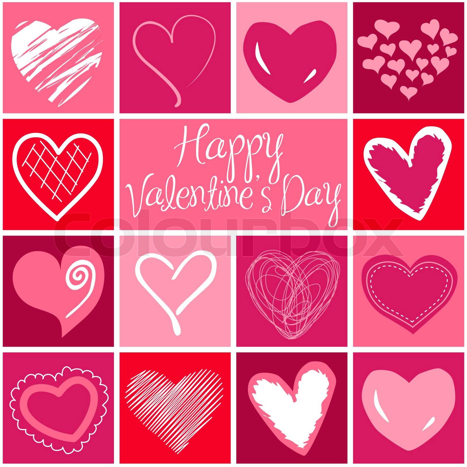 Valentine Herzen Grusskarte Vector | Stock-Vektor | Colourbox