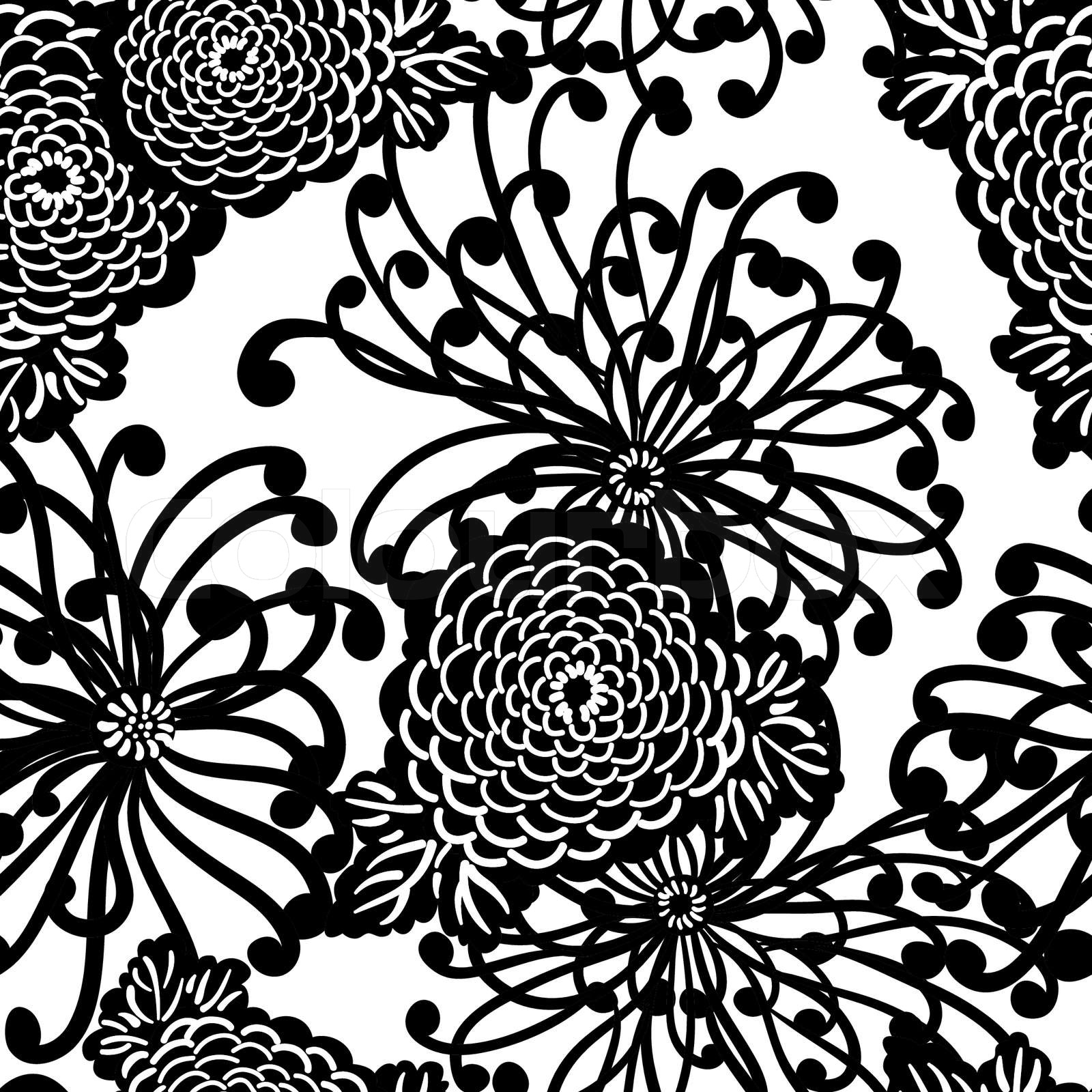 Art Deco Flower Seamless Pattern Retro Style Vector Illustration
