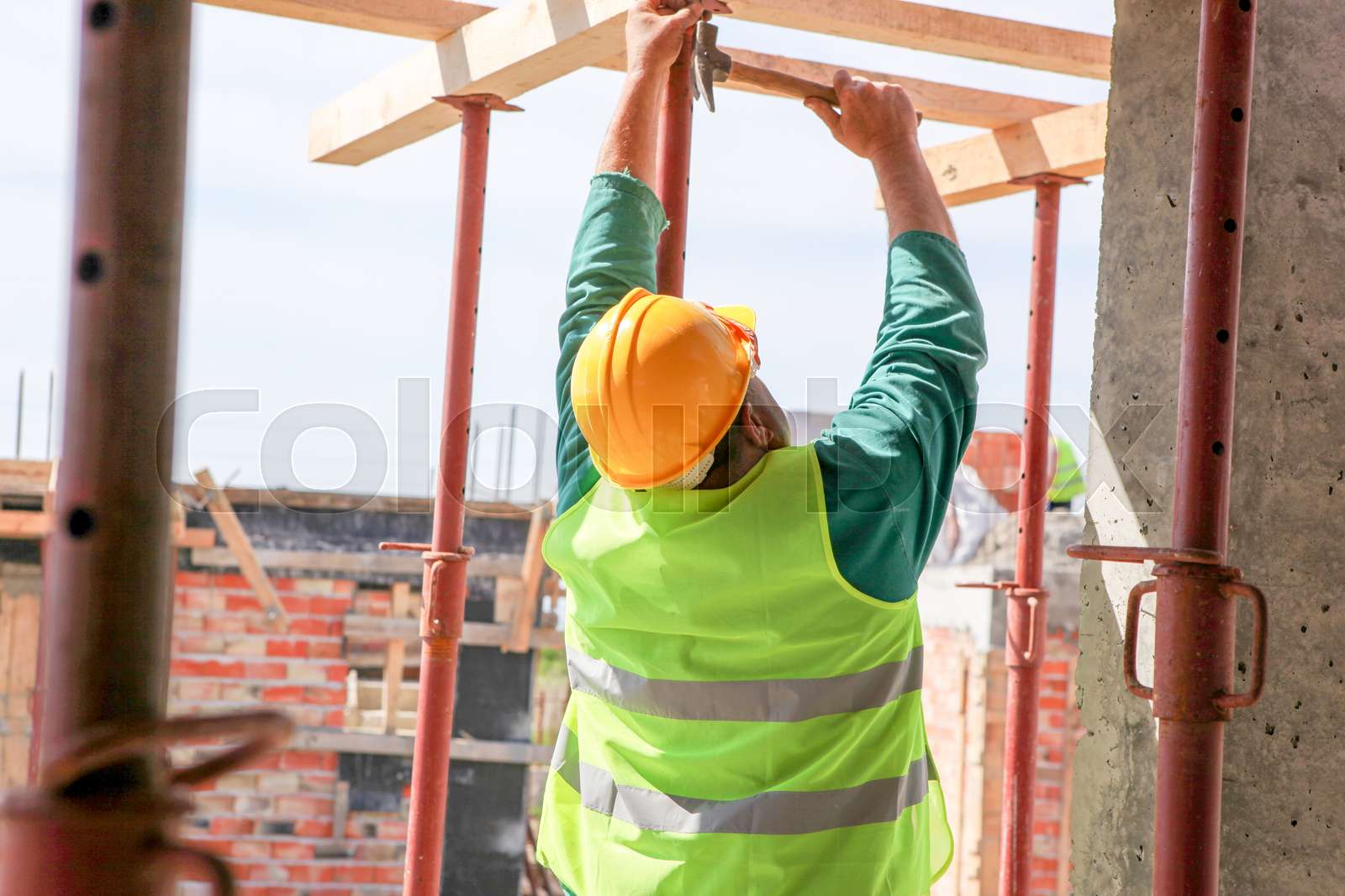 Construction Worker On Building Site Stock Image Colourbox