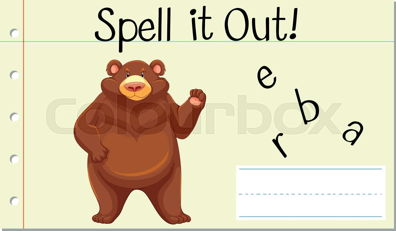 Spell it out bear Stock vector Colourbox