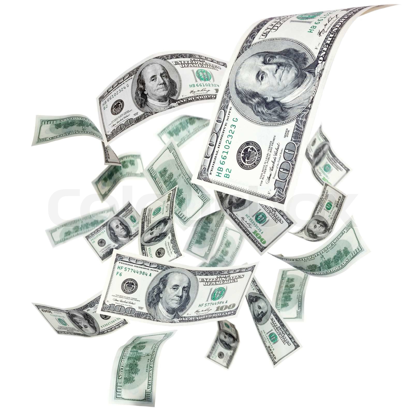 fliegende Dollar Stock Bild Colourbox