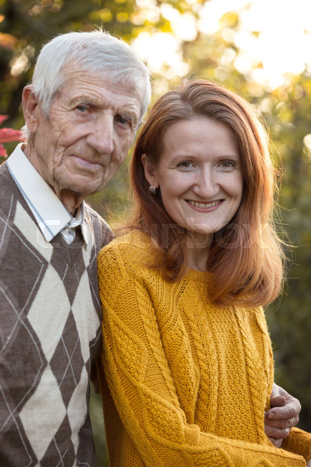 Happy Family Grandfather And Granddaughter Stock Image Colourbox