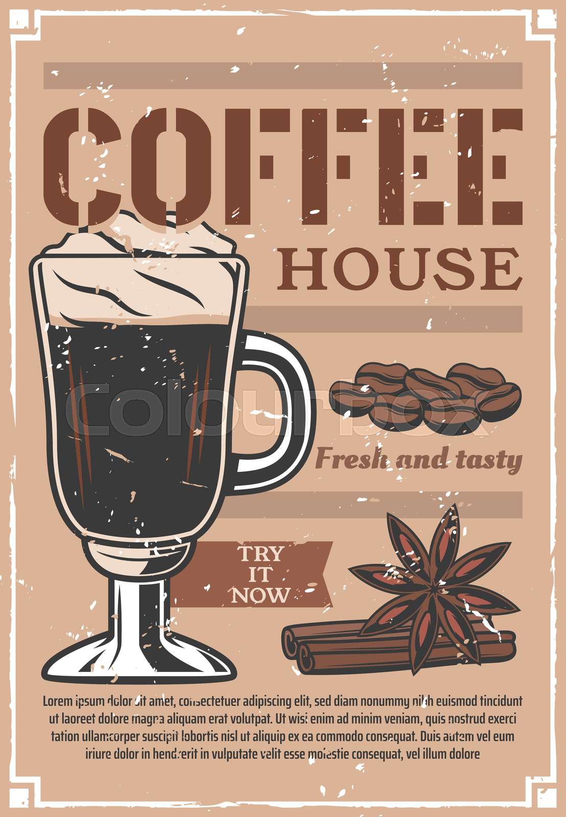 Coffee house cafeteria advertisement retro poster | Stock vector ...