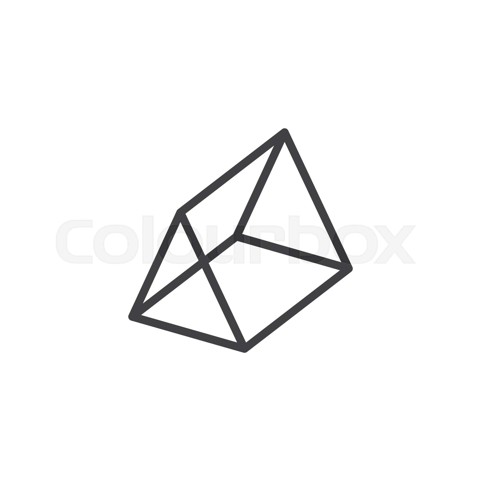 Triangular prism geometrical figure outline icon Stock vector Colourbox