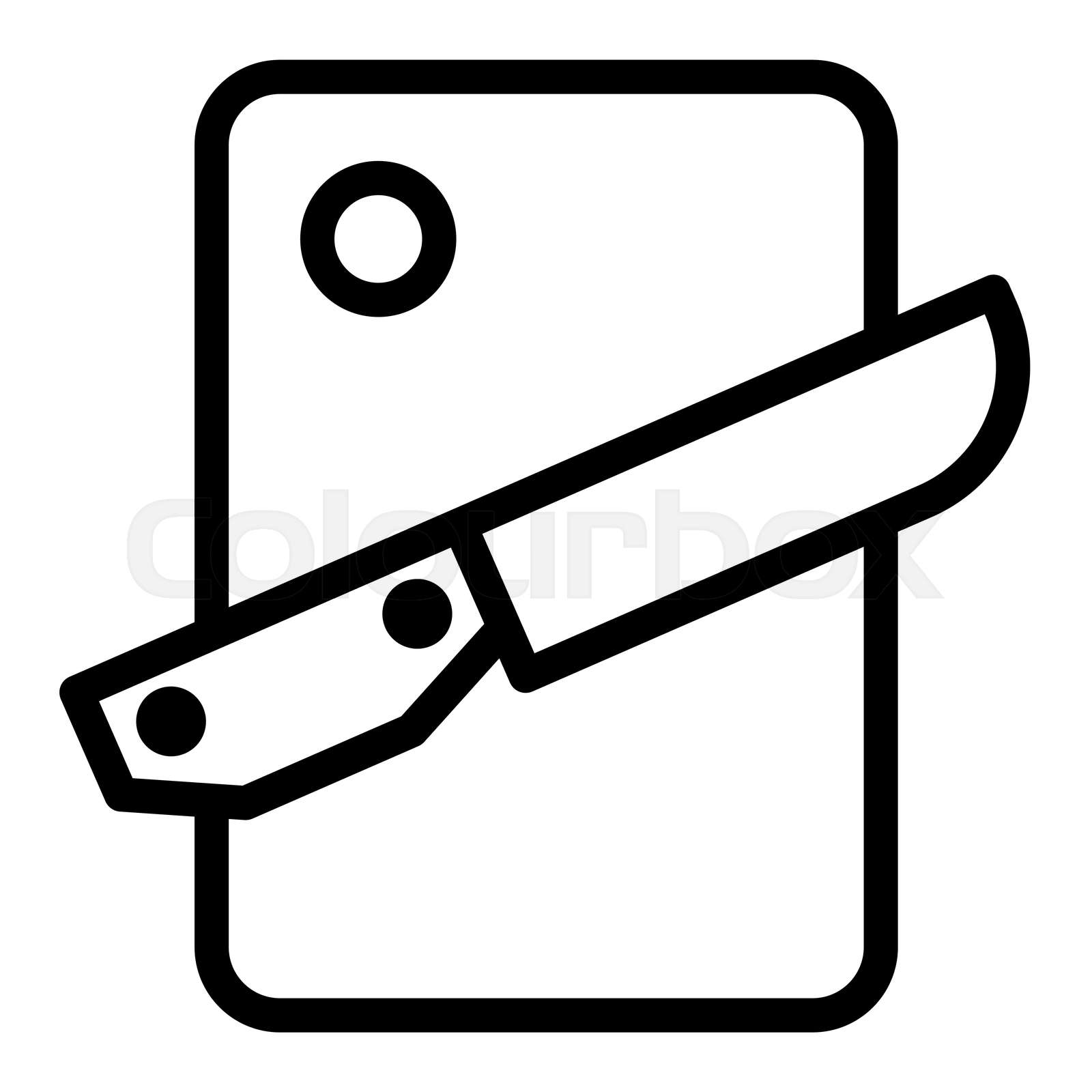 Cutting board and knife line icon. Chopping board and knife vector ...